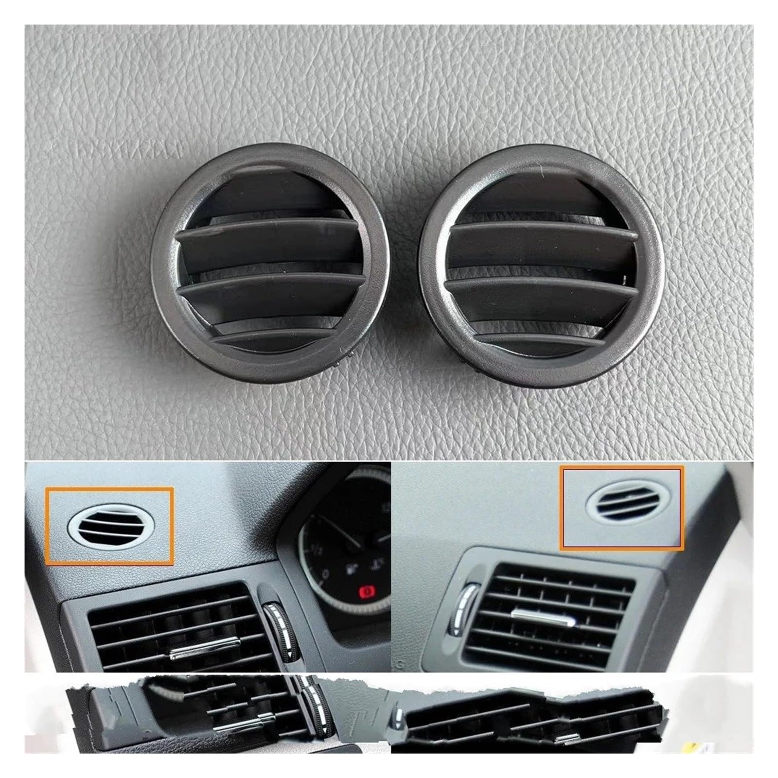 Bocchetta Condizionata Auto Per Benz Classe C W204 C220 C230 C260 C300 2008 2009 Cruscotto Rotondo Aria Condizionata AC Vent Uscita Griglia Copertura(1 paio)