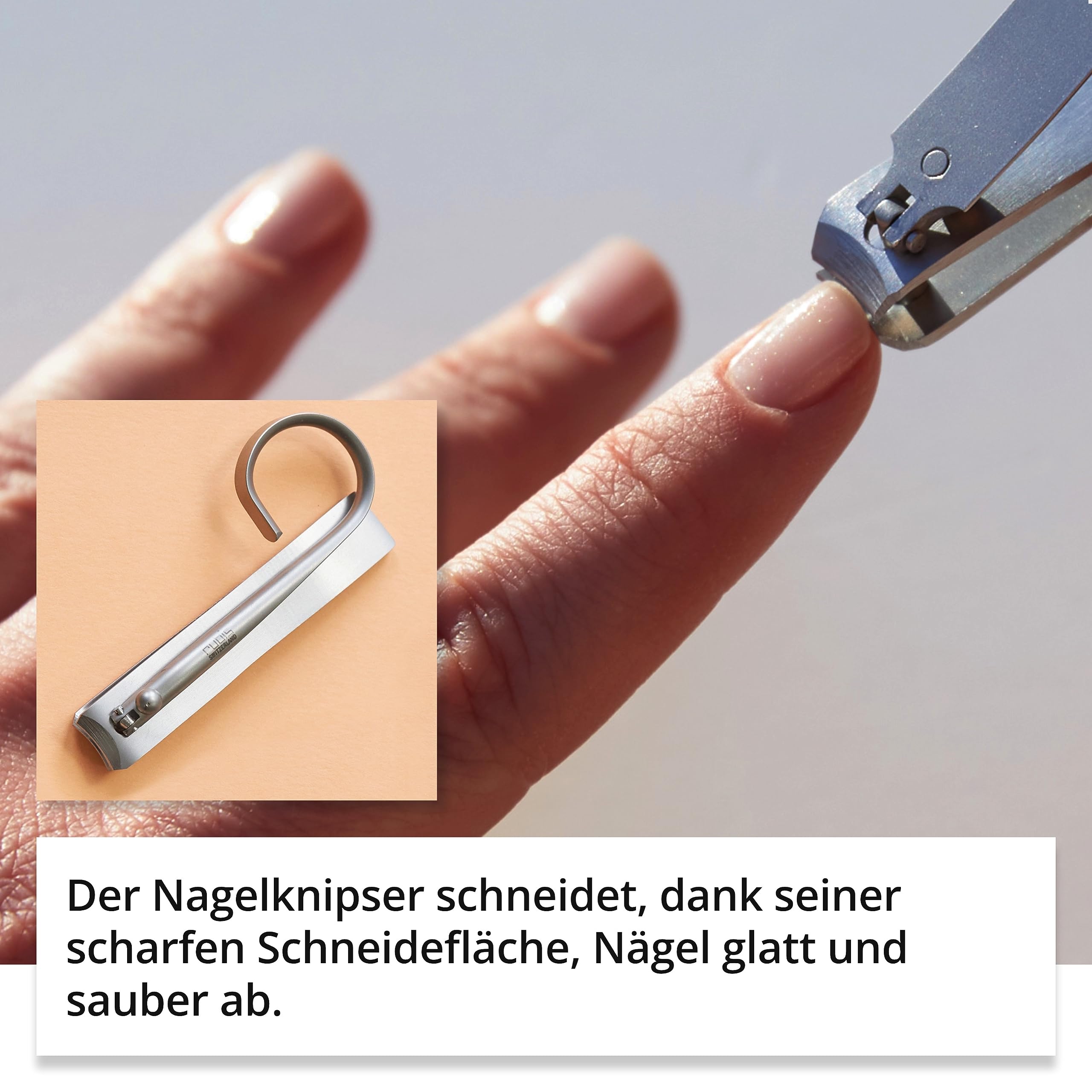 Rubis Minuit Maniküre Set - Nagelpflegeset - Maniküre Set mit Pinzette, Nagelknipser, Nagelschere mit Feile - Nagelset - Nageletui klein 4 teilig - Blau