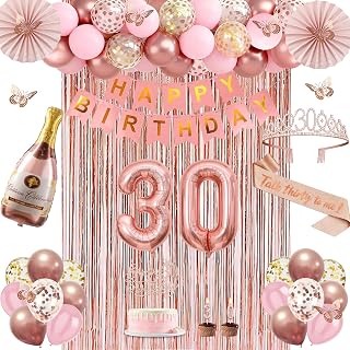 Juesly 30th Birthday Decorations for Women, 51pcs 30 Year Old Party Set