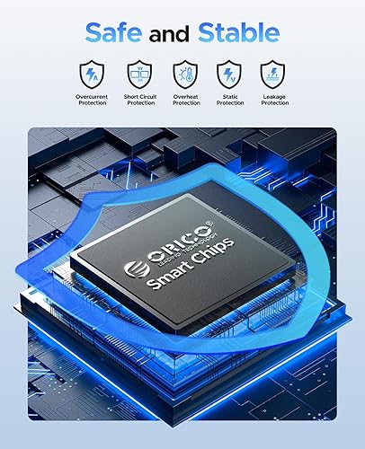 Miniatura 3 de ORICO Caja de disco duro externo de 2,5 pulgadas USB 3.0 a SATA III para 0.276 in y 0.374 in SATA HDD SSD sin herramientas compatible con UASP Azul