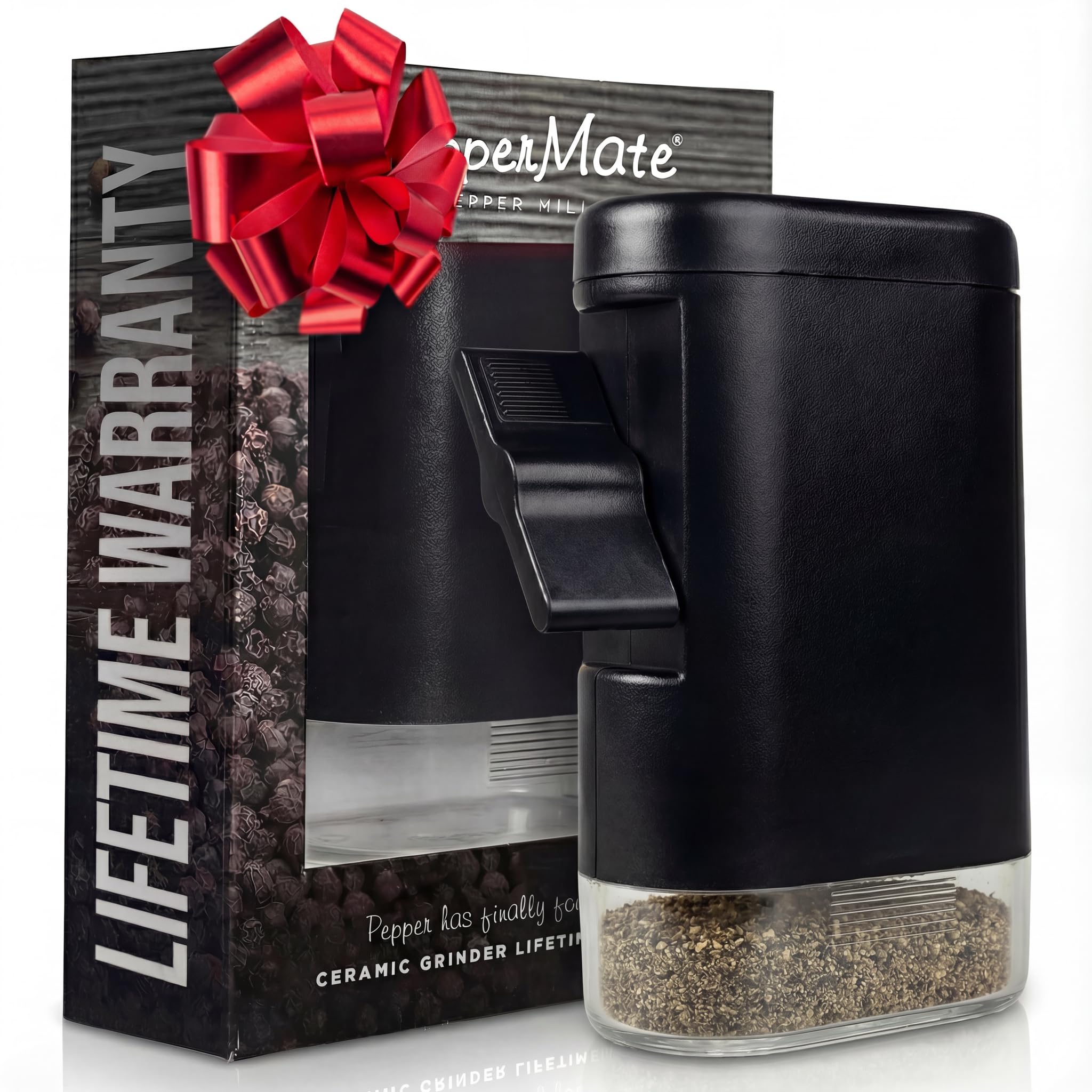 PepperMate Traditional Black Pepper Grinder Mill - Manual, High-Efficiency Salt and Pepper Grinder - Durable, Adjustable Coarseness Pepper Mill Grinder - Easy to Use