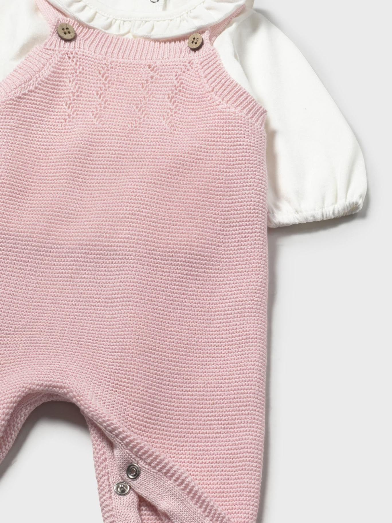 Mayoral Compl Salopette Tricot 3 pezz per Bimba Quarzo 15-02604-033