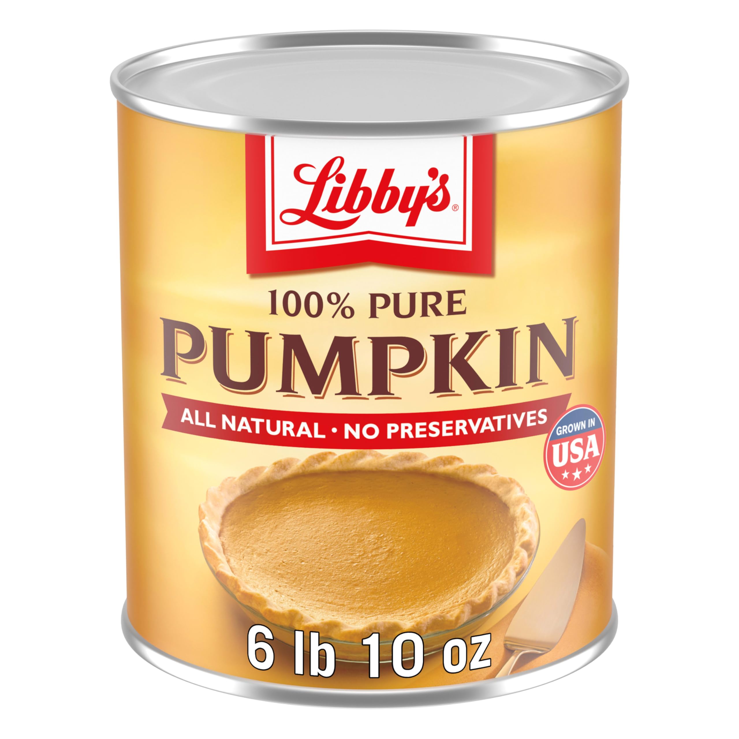 Libby's 100% Pure Pumpkin, Thanksgiving and Holiday Desserts, Pumpkin Pie Filling, Bulk, 6 lb 10 oz Can
