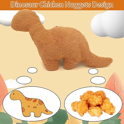 Miniatura 3 de Dino Nugget - Almohada de felpa con forma de dinosaurio y pollo, decoración de cumpleaños, regalos para niños y niñas (juego de dinosaurio, grande)