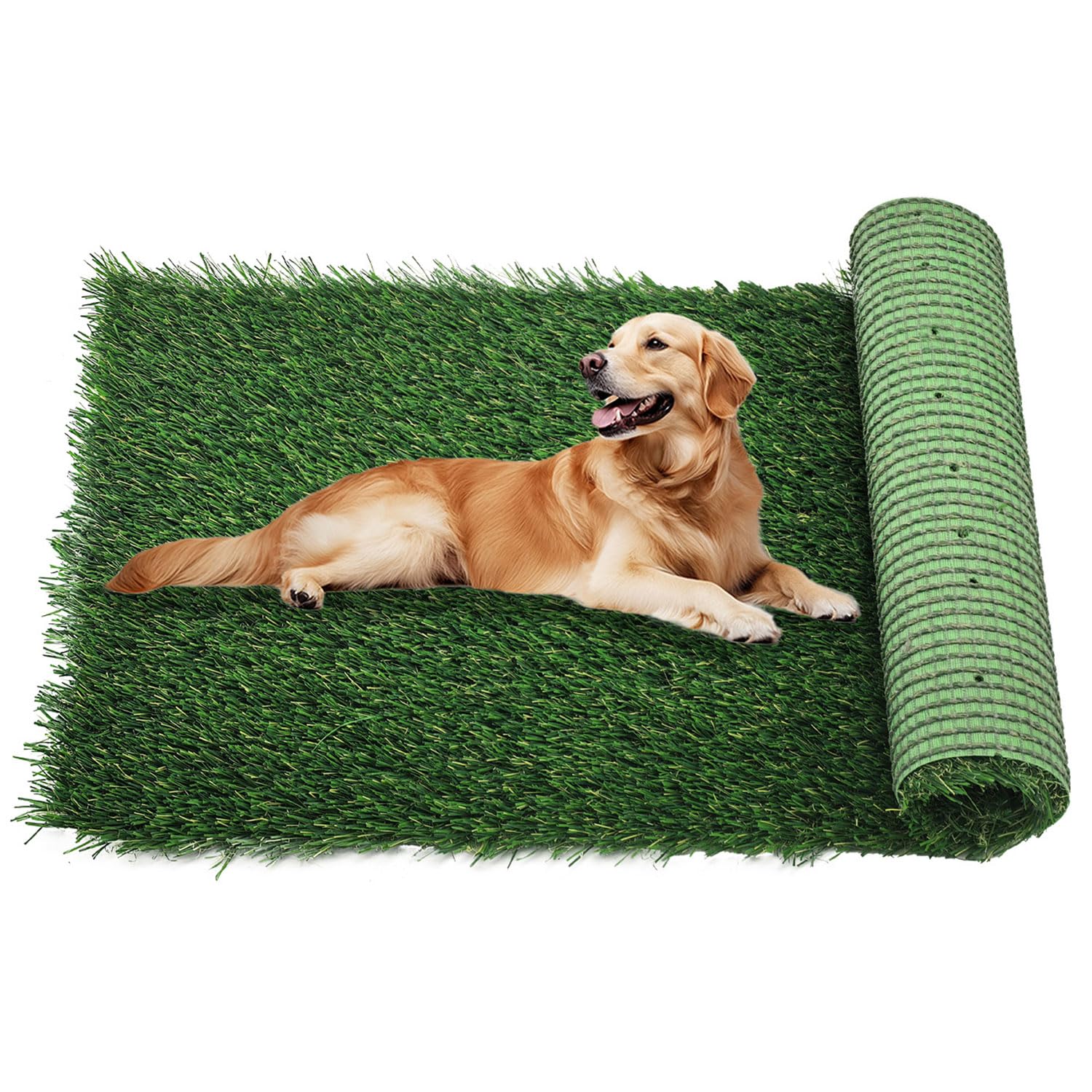 artificial grass rug outdoor indoor,1.5 in thick,fake grass dogs carpet synthetic turf rug realistic turf rug for garden,balcony,patio with drainage holes