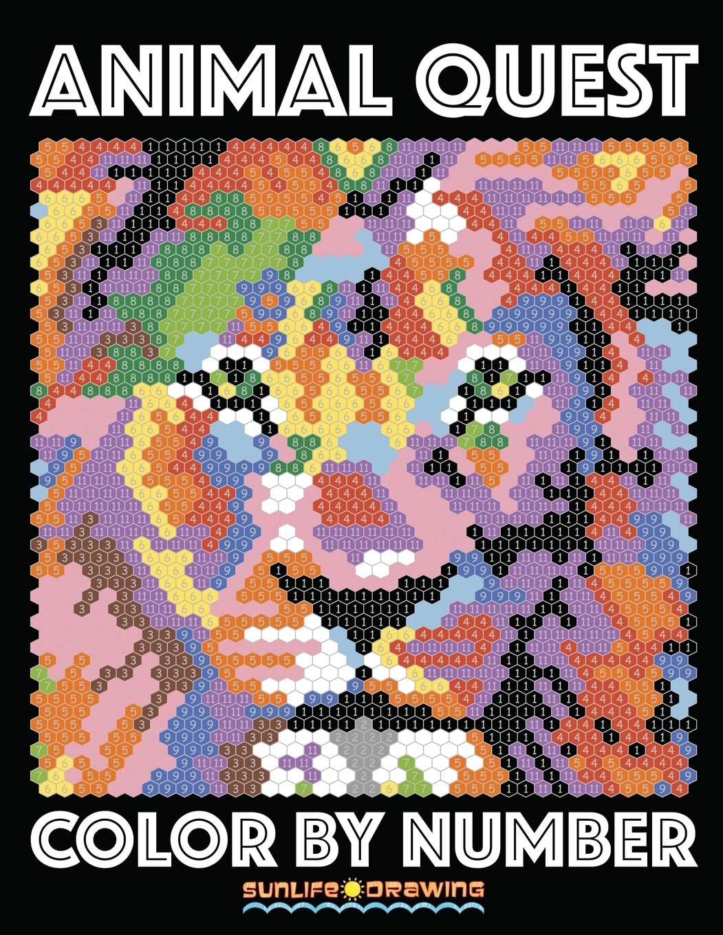 ANIMAL QUEST Color by Number: Activity Puzzle Coloring Book for Adults Relaxation & Stress Relief: Volume 1 (Color Quest Color By Number)