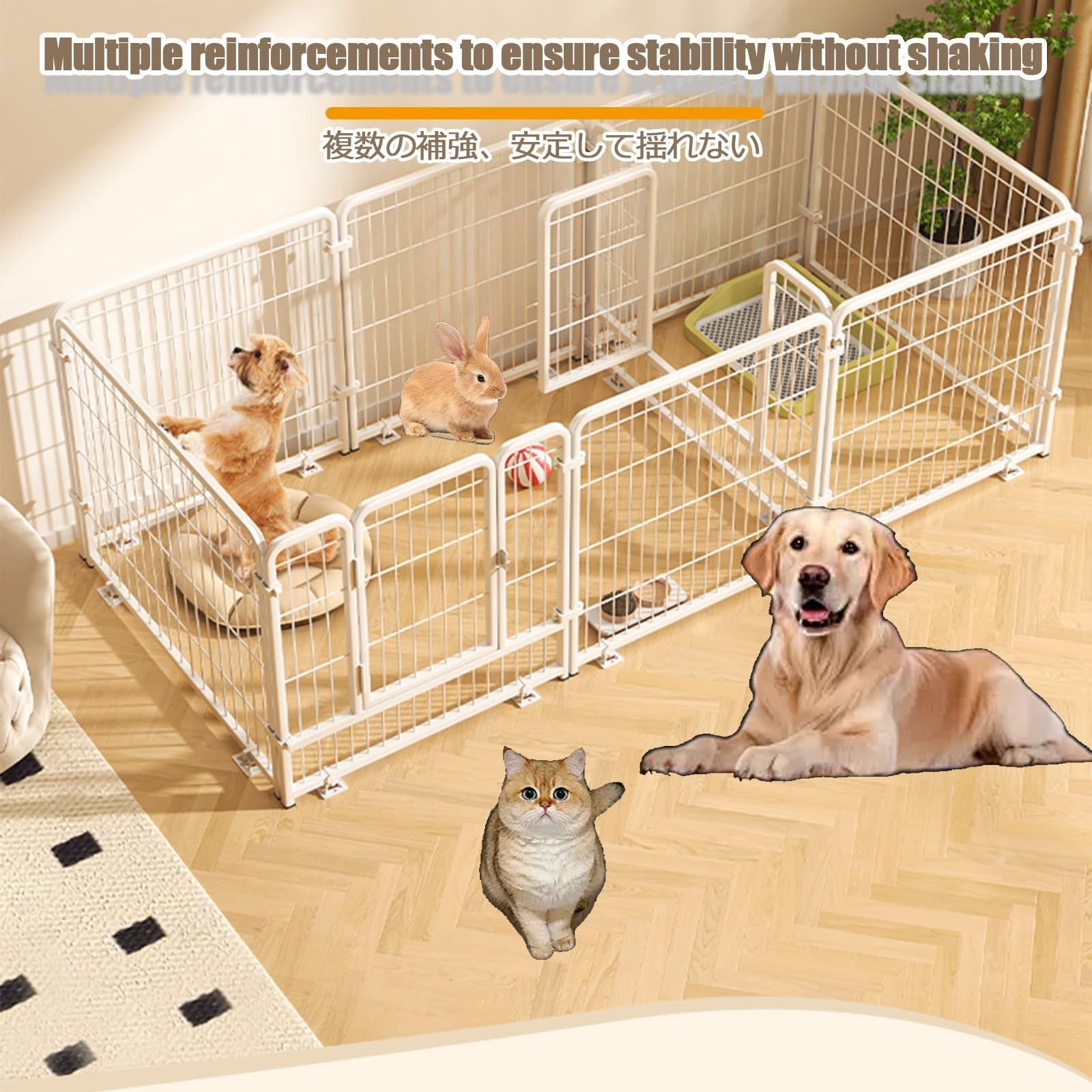 Recinto Recinzione Per Cani Recinto Per Cuccioli Recinzione Pieghevole Recinto Per Animali Da Esterno E Interno Recinto Per Animali In Metallo Recinzione Per Cuccioli Con Porta(180*60*70CM/70