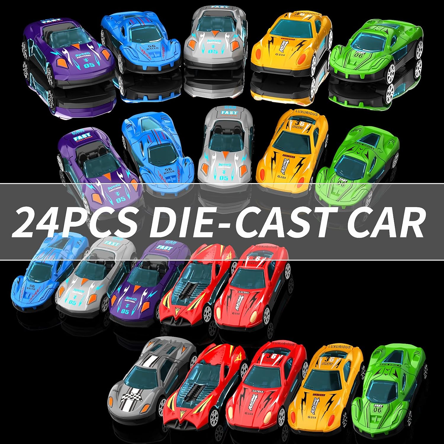 Large Truck Toys for Toddlers 1-3 2-4 3-5 4-7 Years Old Boys Kids, Transport Truck with 24 Pcs Die-Cast Cars, Toy Gifts for 3 4 5 6 Year Old Boys, Toddler Gift Toys for Ages 3-5 4-7