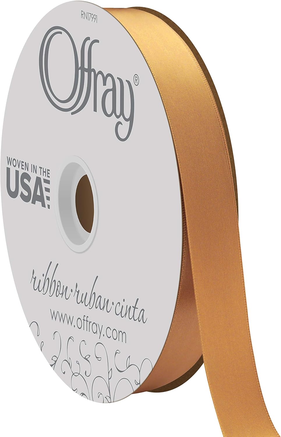 Berwick Offray 7/8" Wide Double Face Satin Ribbon, Light Blue, 100 Yards