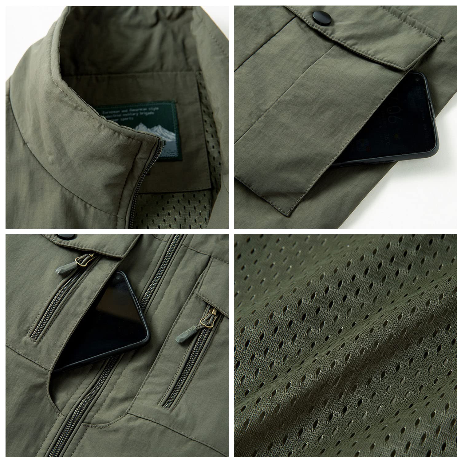 Chaleco De Hombre Chaleco Multibolsillos Sin Mangas Chaqueta Transpirable Multifuncional para La Pesca Viajes Fotografía Senderismo