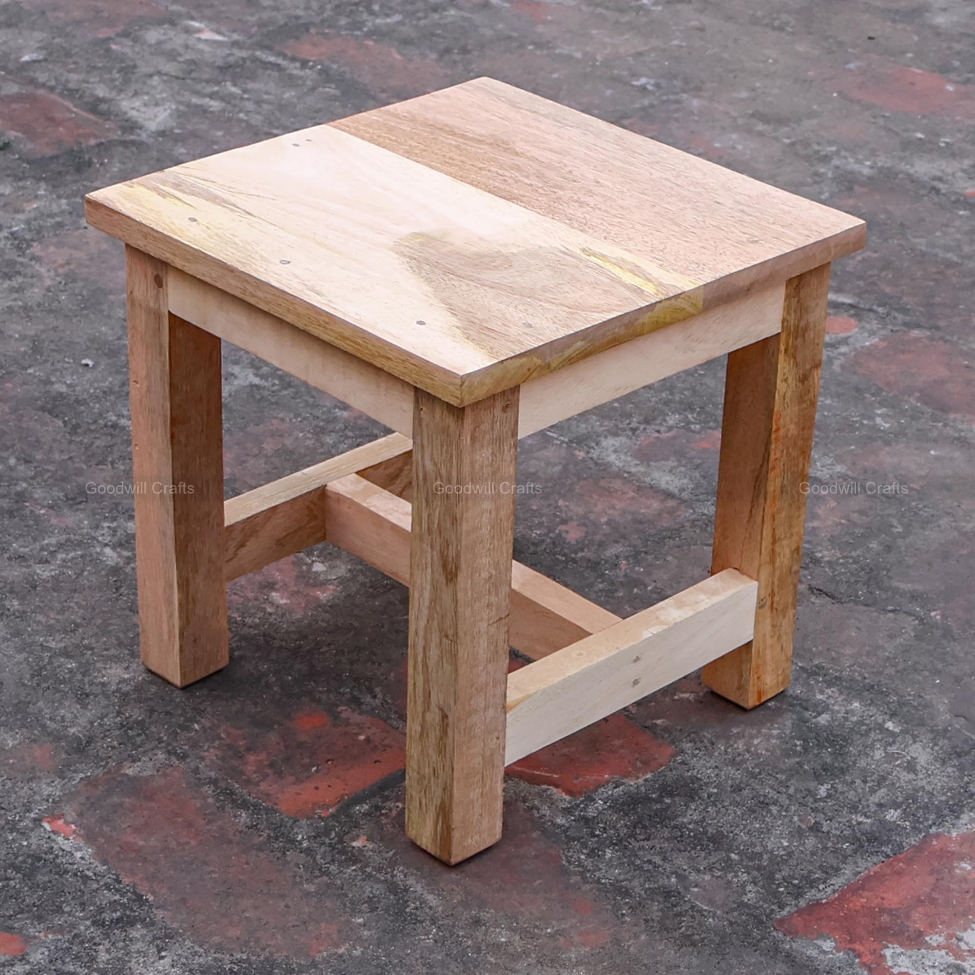 Goodwill Crafts 12 Inch Solid Wood Stool for Kids - Wooden Stool for Children/Home – Multipurpose Kids' Furniture for Living Room, Bedroom, Small Table & Step Stool (Stool - 12 x 12 in)-image-12