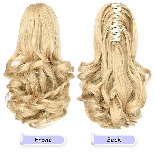 Miniatura 24 de Brown ponytail extension,16" claw clip hair extensions ponytail short curly hair ponytail Extension Natural Looking Synthetic Hairpiece for Women