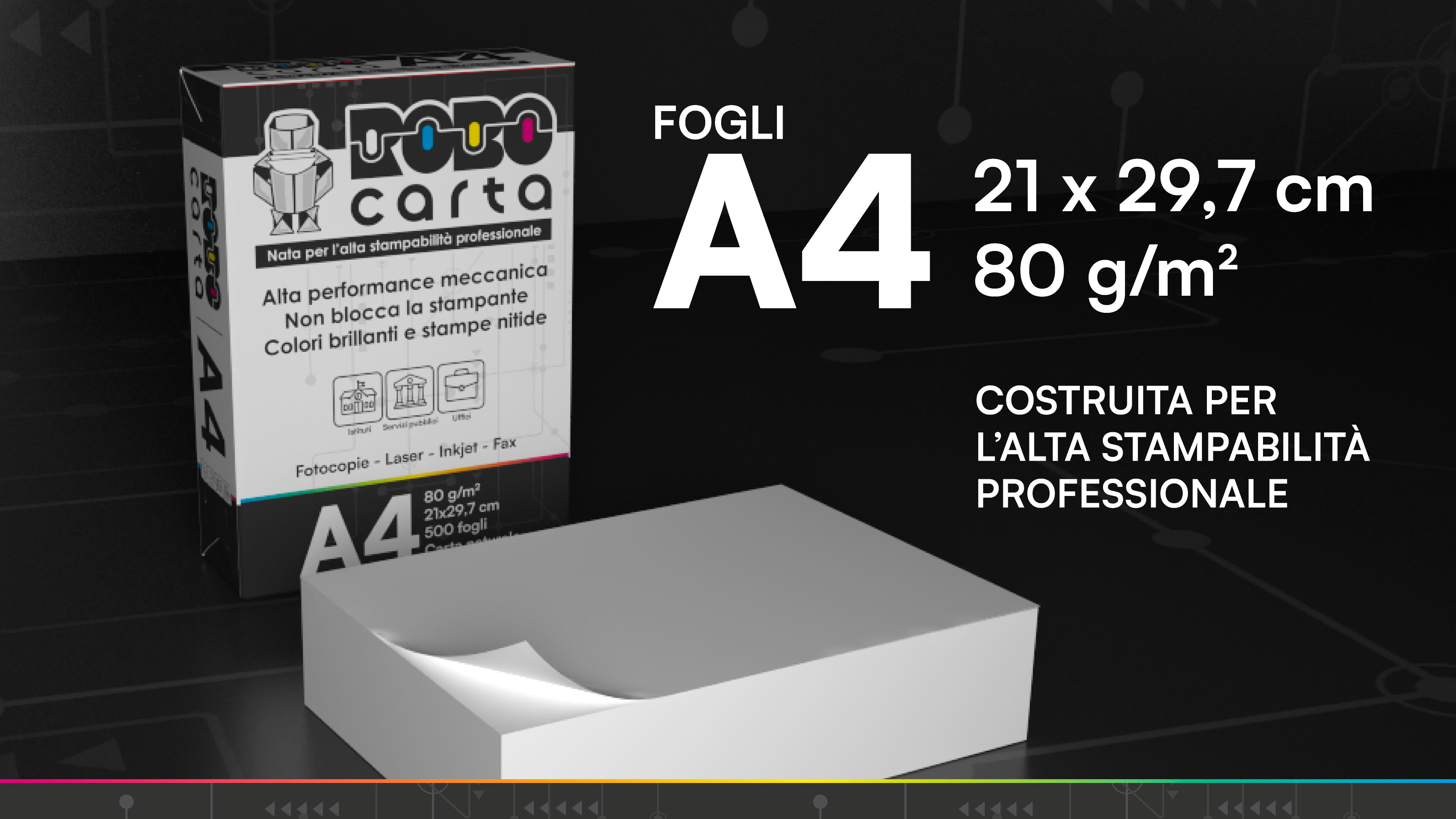 Carta A4 Multiuso - 2500 Fogli Da 80gsm, Per Stampanti E Fotocopiatrici, Confezione Da 5 Risme - Foto 2