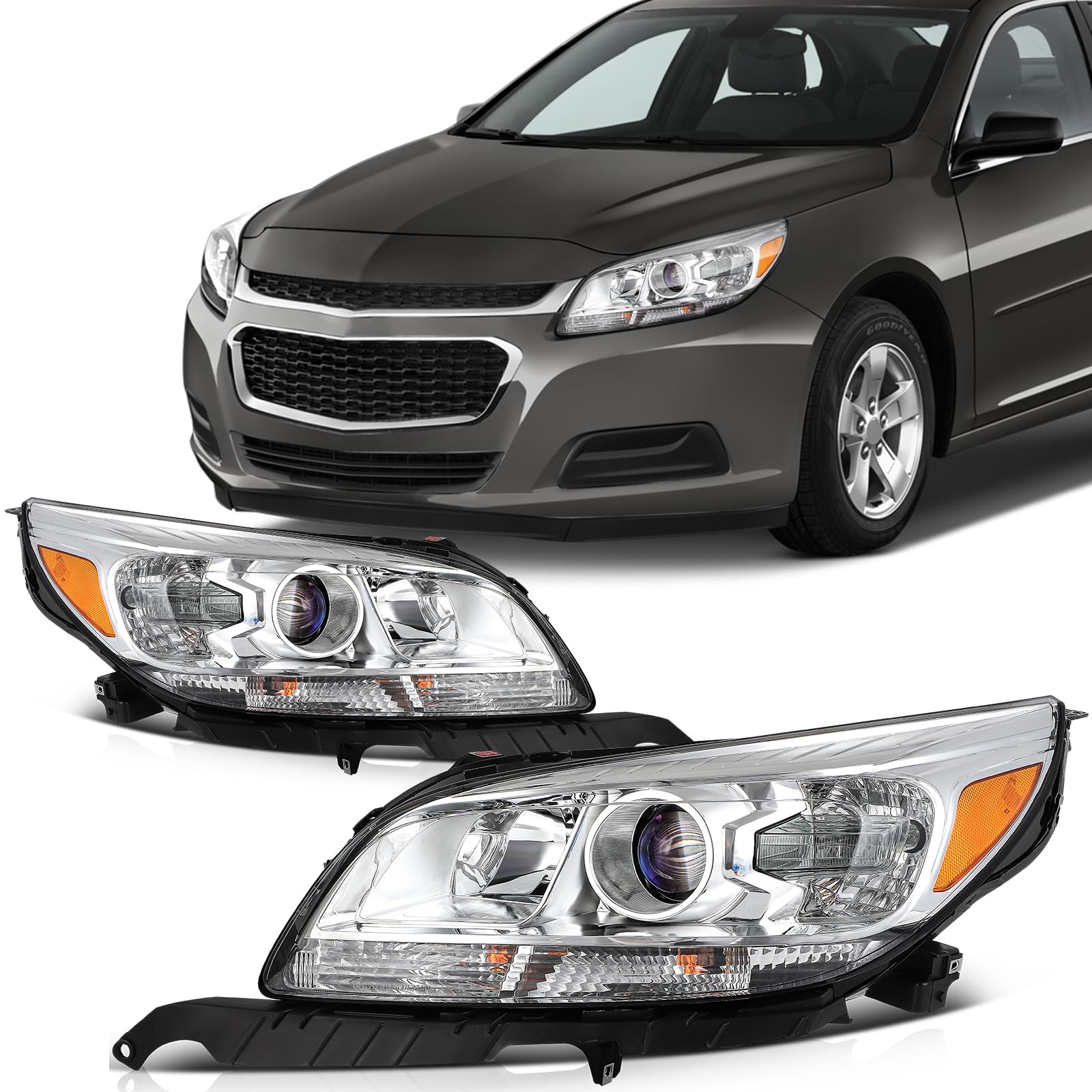 SCITOO Headlight Assembly Fit 2014-2021 For Toyota 4Runner Black Housing Amber Reflector Pair Headlights 81170-35571 — view 17