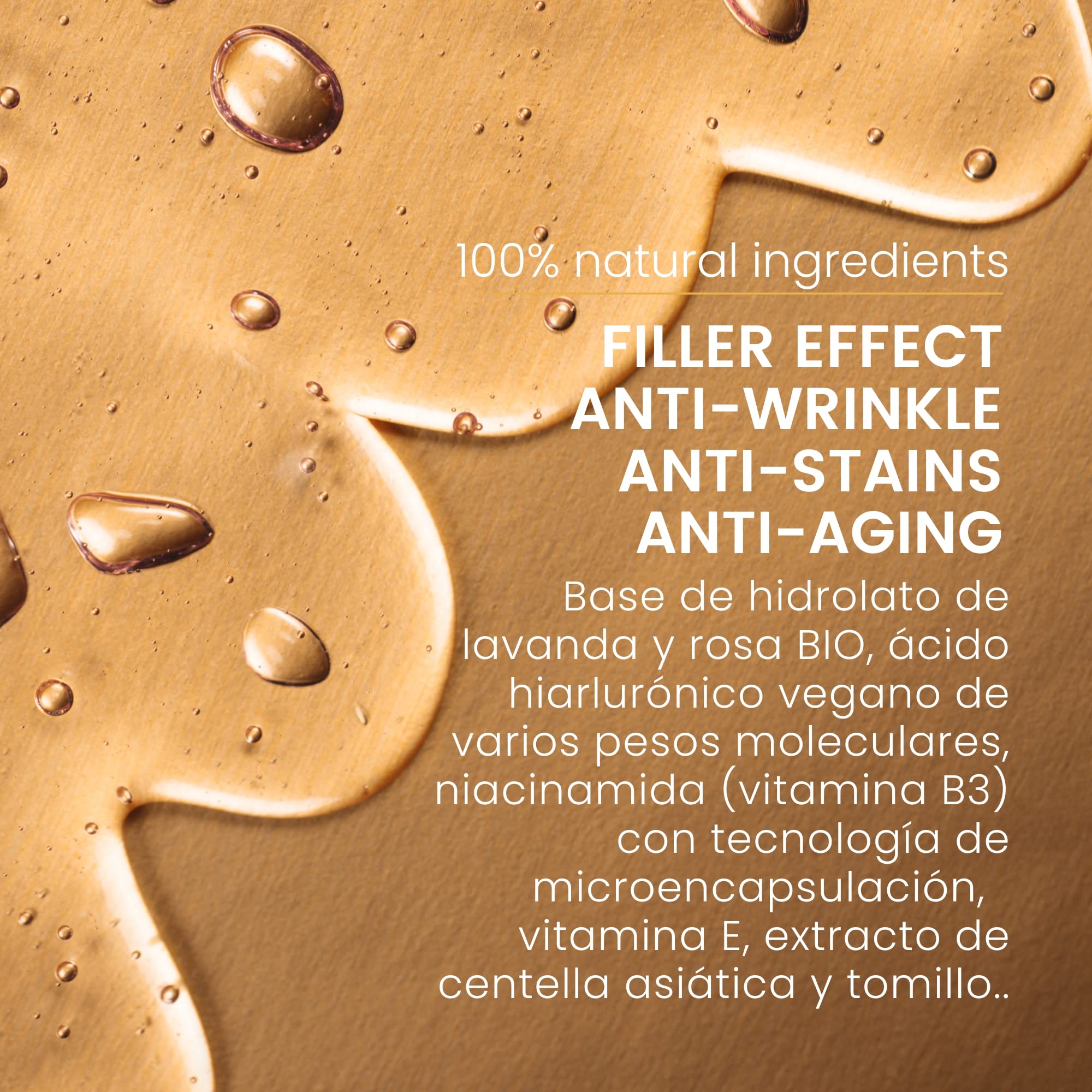 Kumui- Sérum Facial Concentrado Rellenador de Arrugas y Antimanchas- PREMIO INTERNACIONAL 2025 - Tecnología Microencapsulación, Ácido Hialurónico de varios pesos moleculares y Niacinamida B3-30 ml