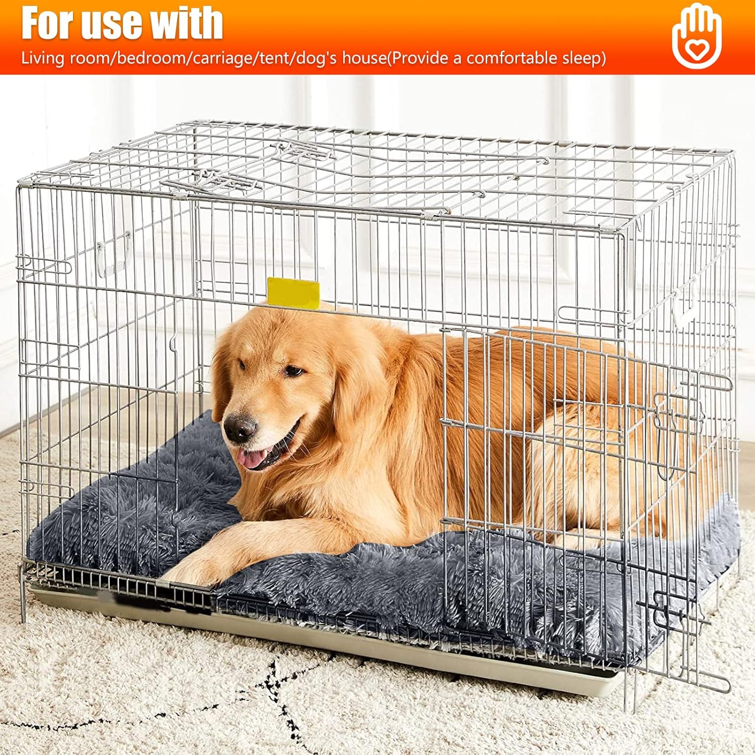 PETCUTE Calming Dog Bed,Orthopedic Pet Bed for Small Medium Large Dogs Cats,Soft Dog and Cat Cushion Bed with Removable Washable Cover,Anti-Slip Bottom,Water-Resistant Lining Sleeping Bed for Dog&Cat