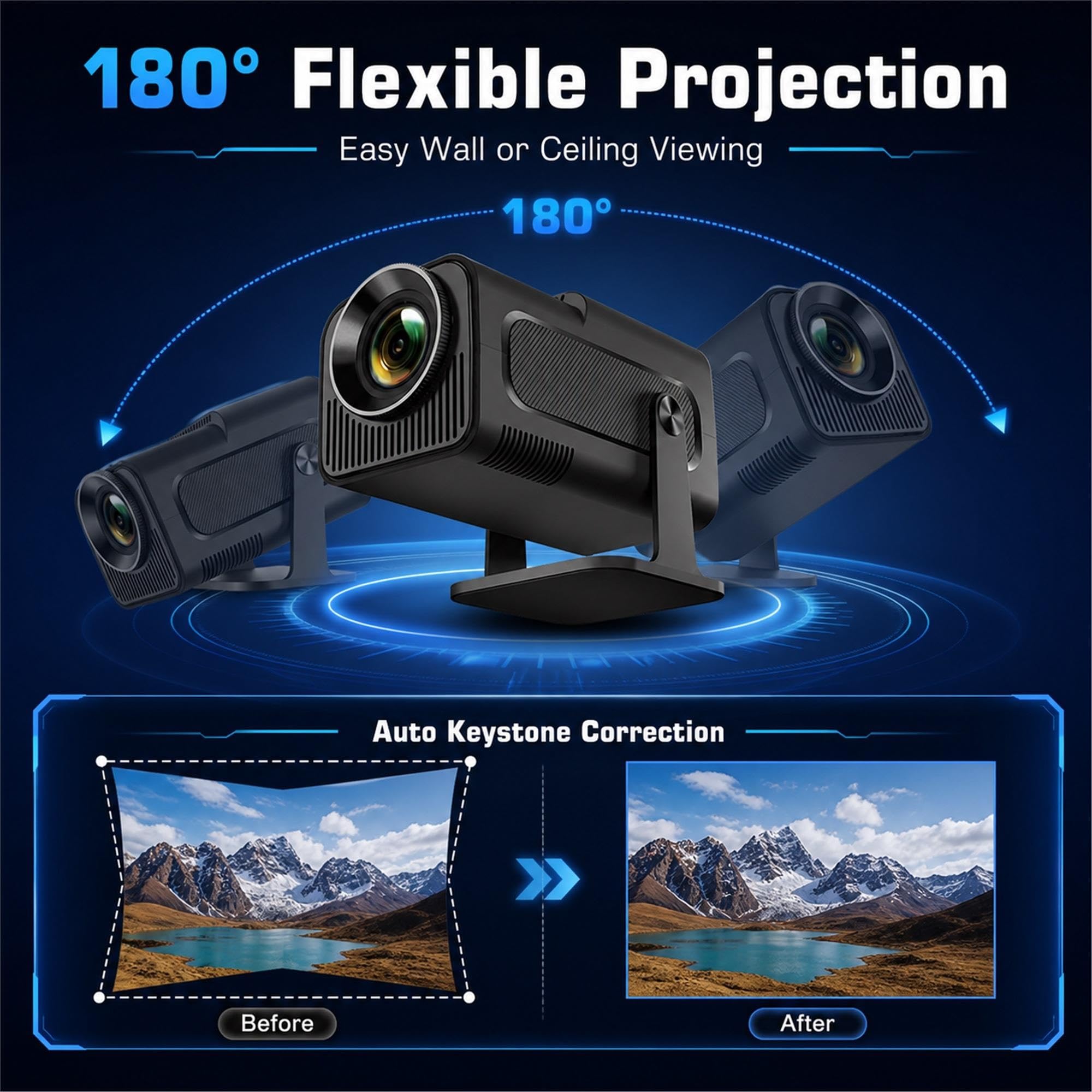 Proyector portátil Hy320 con 1080P Nativo