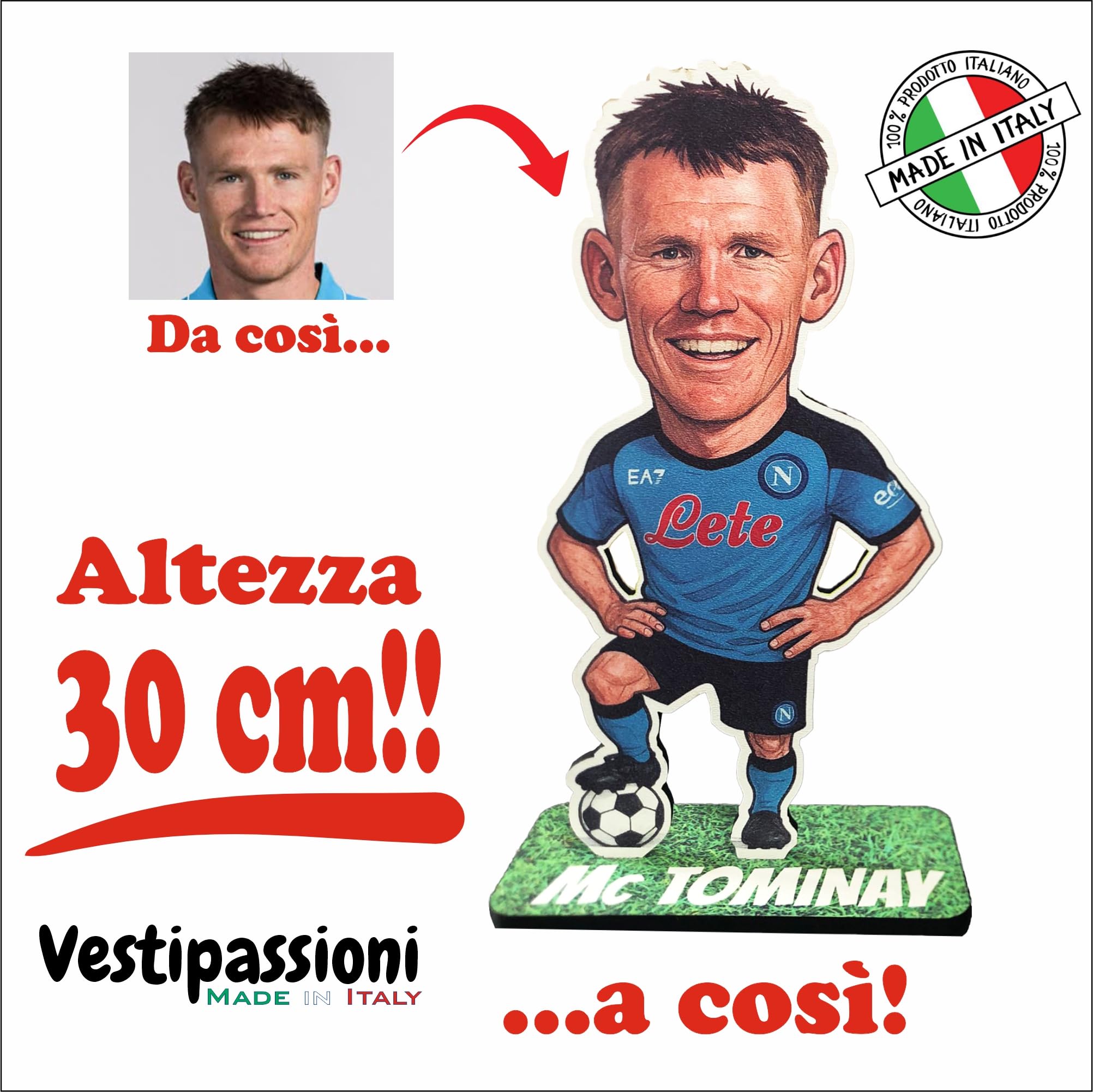 Caricatura Personalizzata da Foto – Stampa su MDF altezza 30 cm – Regalo Originale per Uomo Donna – Personalizzabile con Mestiere, Accessori e Dettagli Unici - statuina personalizzata