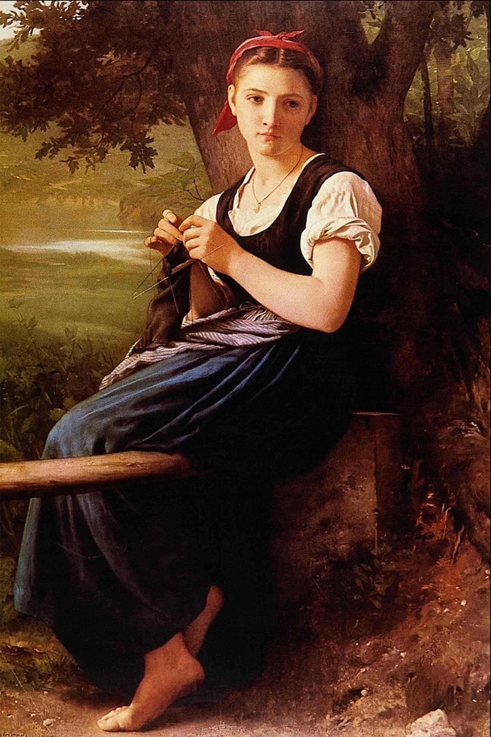 SERENDIPITP Retro Picture Poster Wall Art Pictures Painting Young Worker by William Adolphe Bouguereau Wall Art Canvas Print for Wall Decor 60x90cm