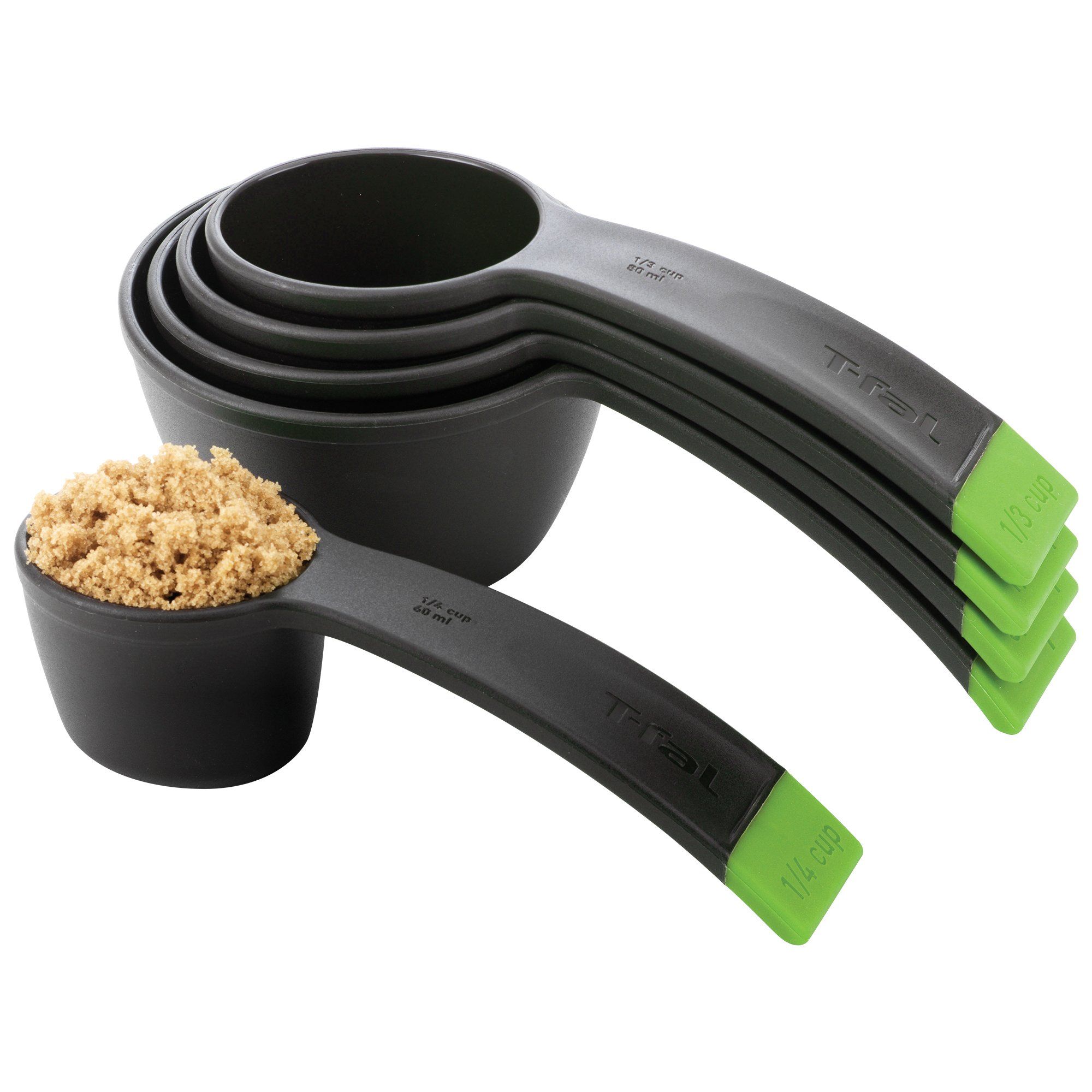 T-Fal 84066 Ingenio-Juego de Tazas medidoras, plástico, Negro