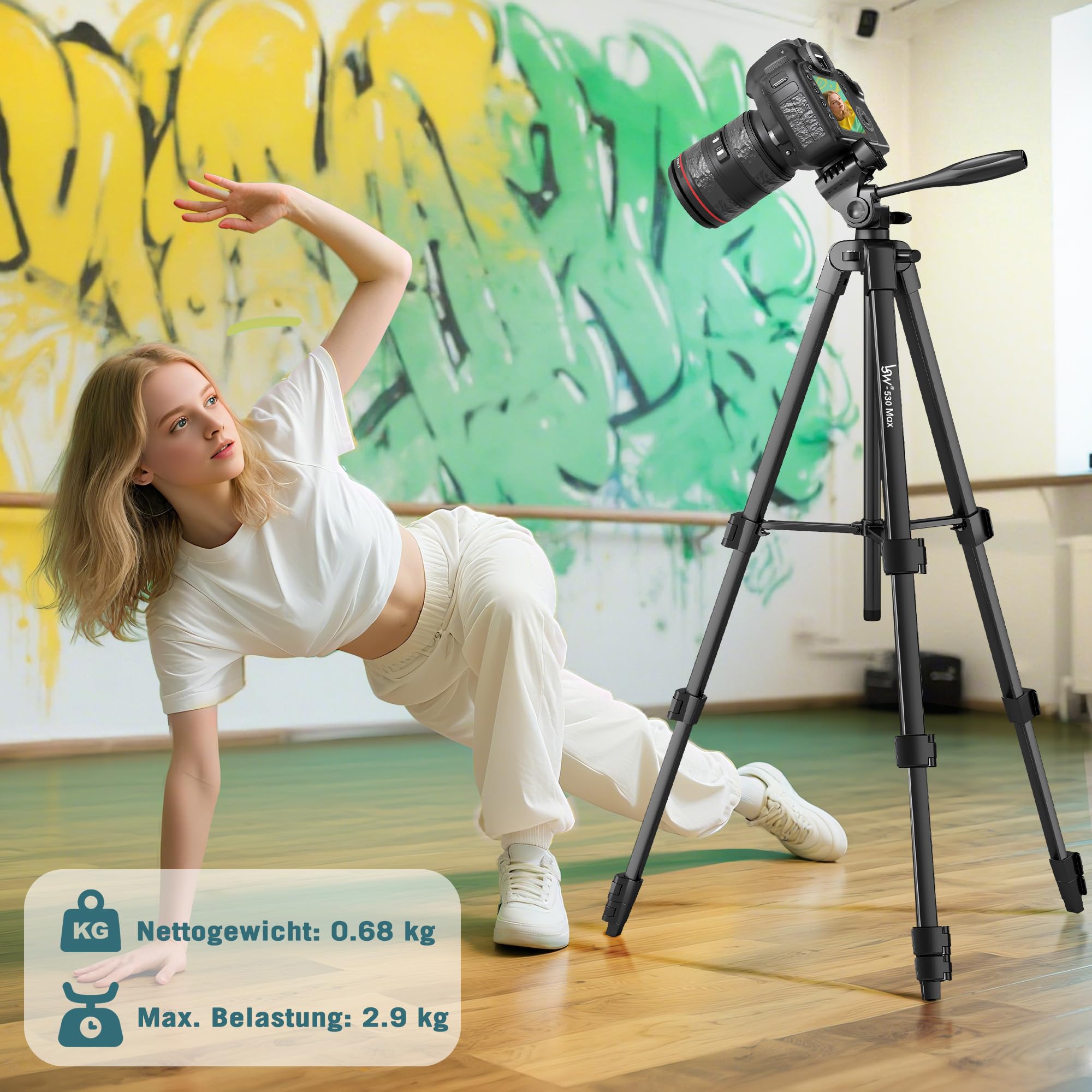 Stativ, Lusweimi 166 cm Kamerastativ für iPad Pro & iPhone Kompatibel mit Tablet(Landschaft)/iPad Pro 13"/Webcam/Videokamera, iPad Pro Stativ mit Fernbedienung & Tasche für Vlog/Video/Fotografie