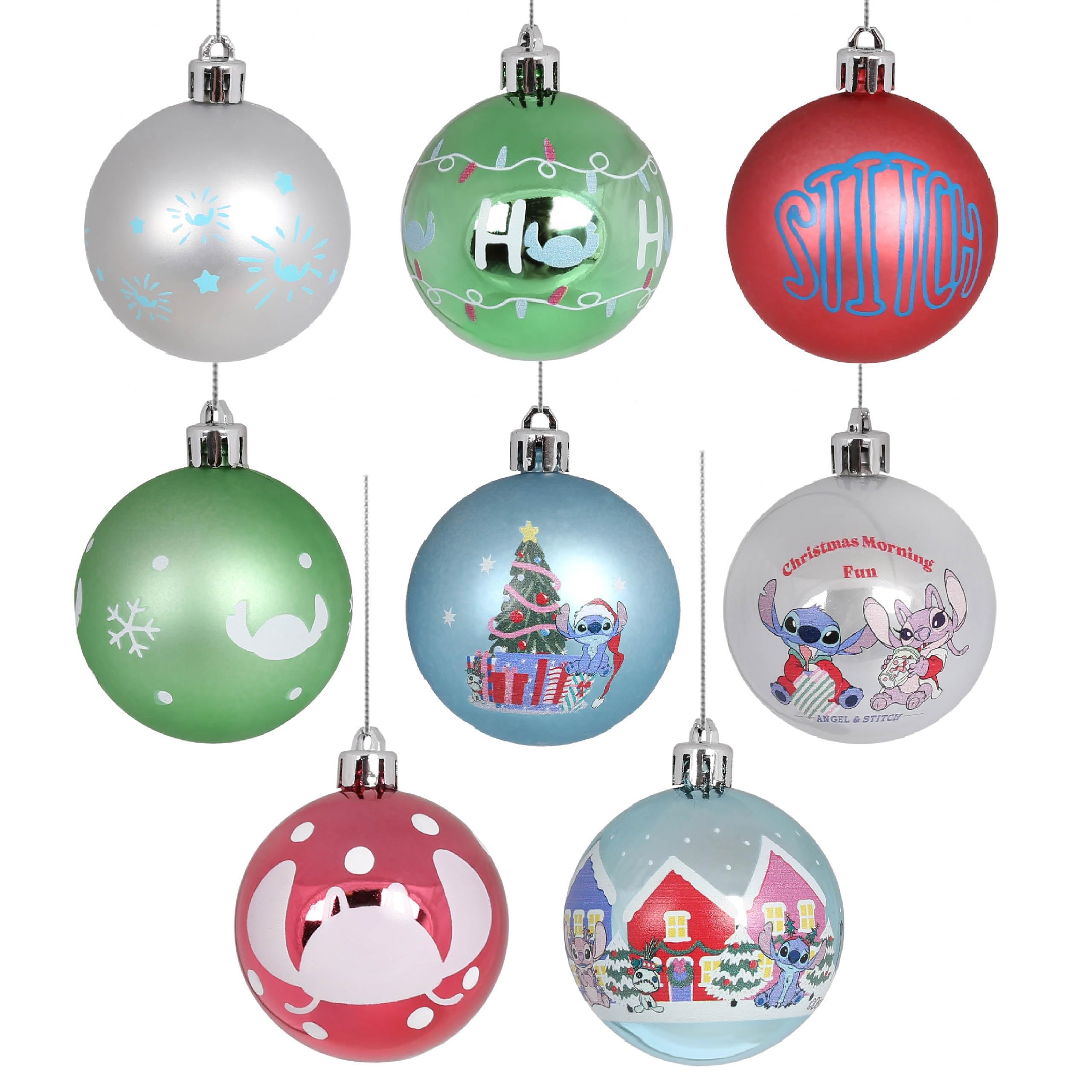 Disney Stitch Angel Weihnachtskugeln aus Kunststoff, 25er-Set(E)