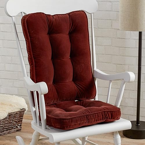 Miniatura 2 de South Pine Porch Hampton - Juego de 2 cojines para sillas mecedoras estándar, color borgoña