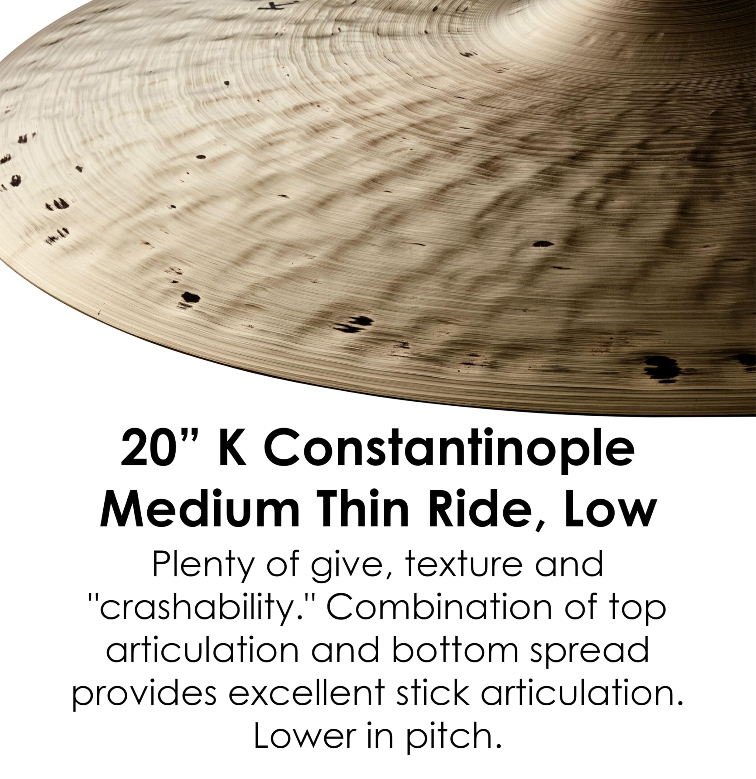 Zildjian K Constantinople Series - 20" Medium Thin Low Ride Cymbal