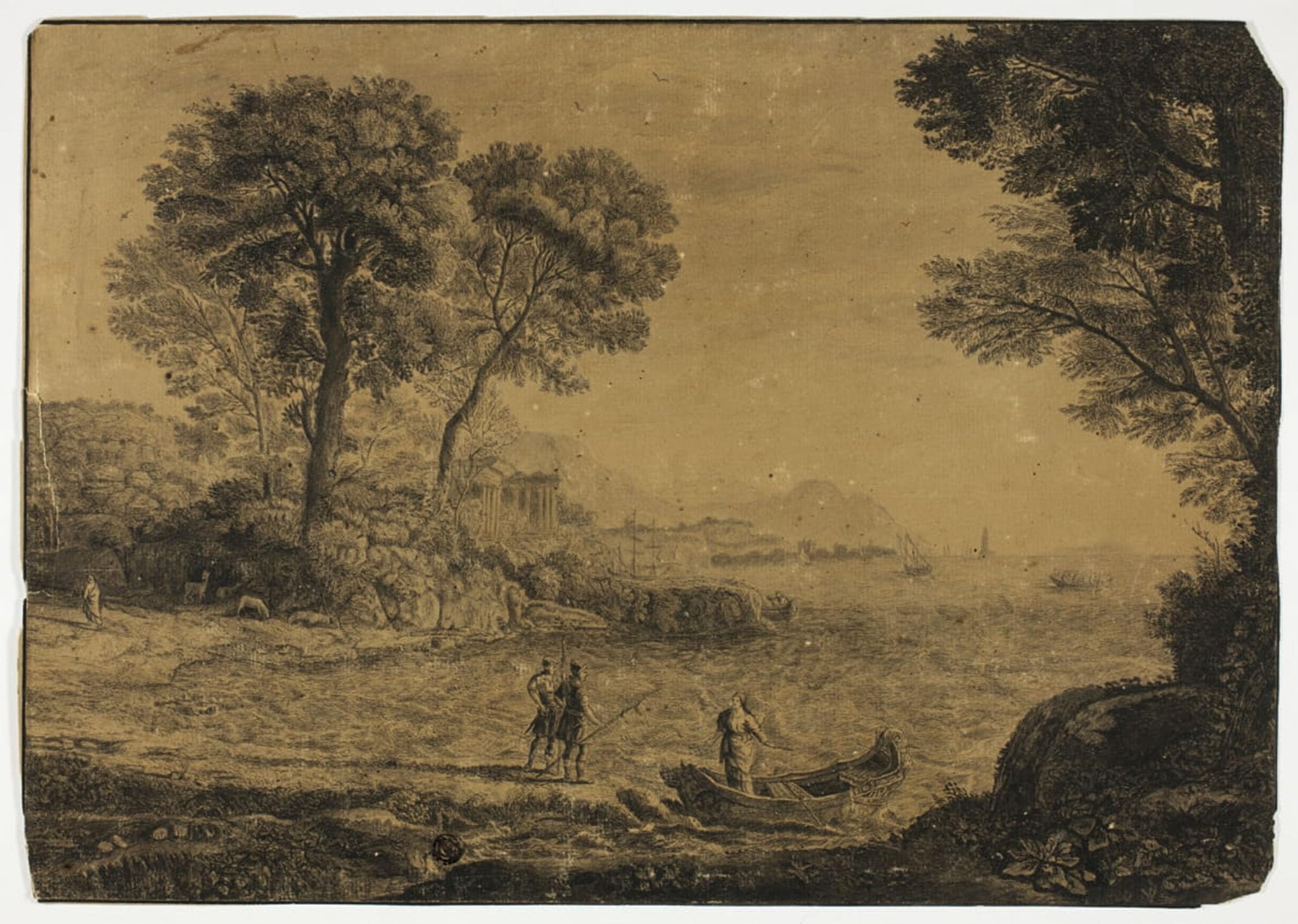 RZHRHJES Vintage Wall Art Picture on Canvas Wall Art Poster Seascape by Claude Lorrain Canvas Poster for Office Decor 60x90cm