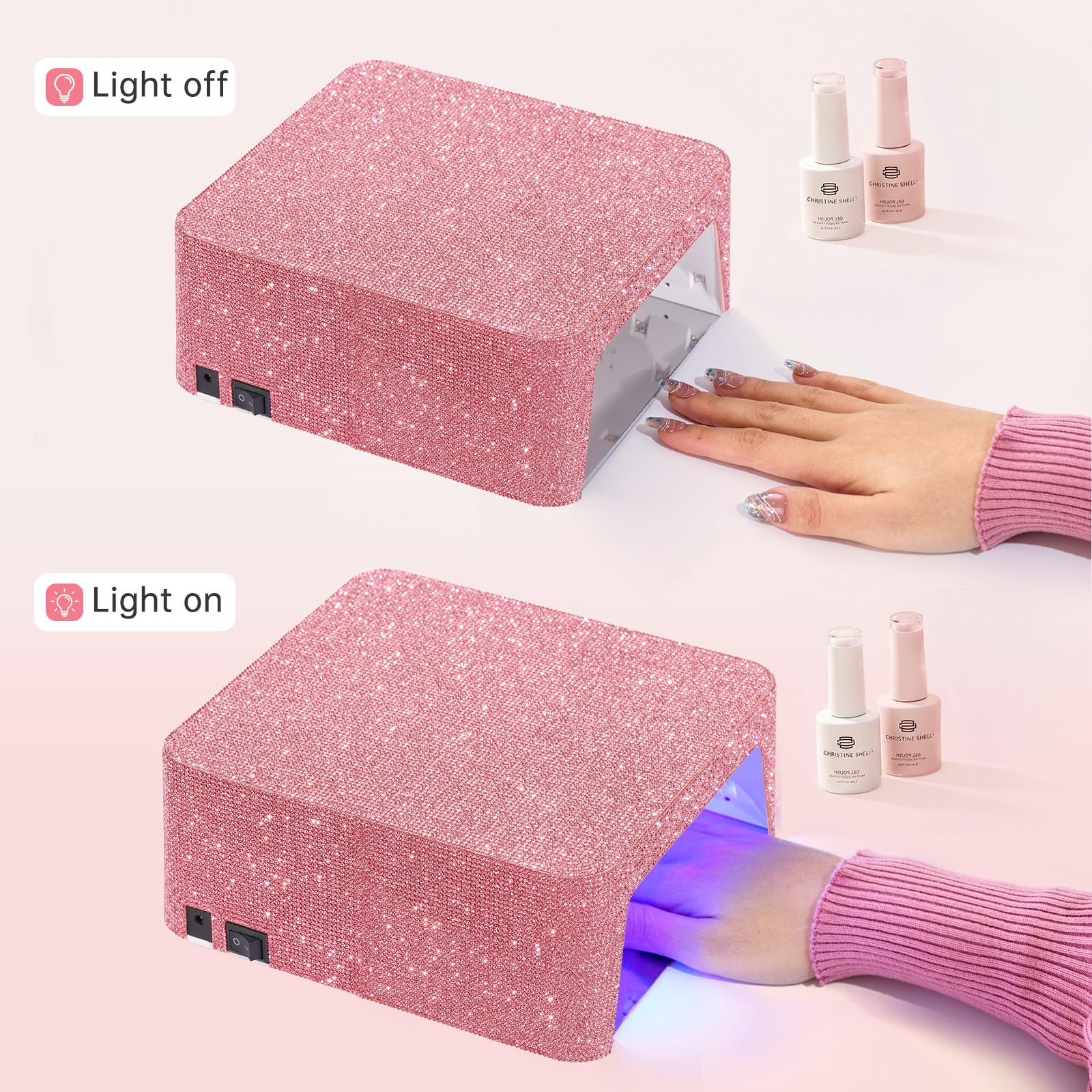 Lámpara de uñas profesional con 4 Temporizadores, Pantalla LCD, Sensor