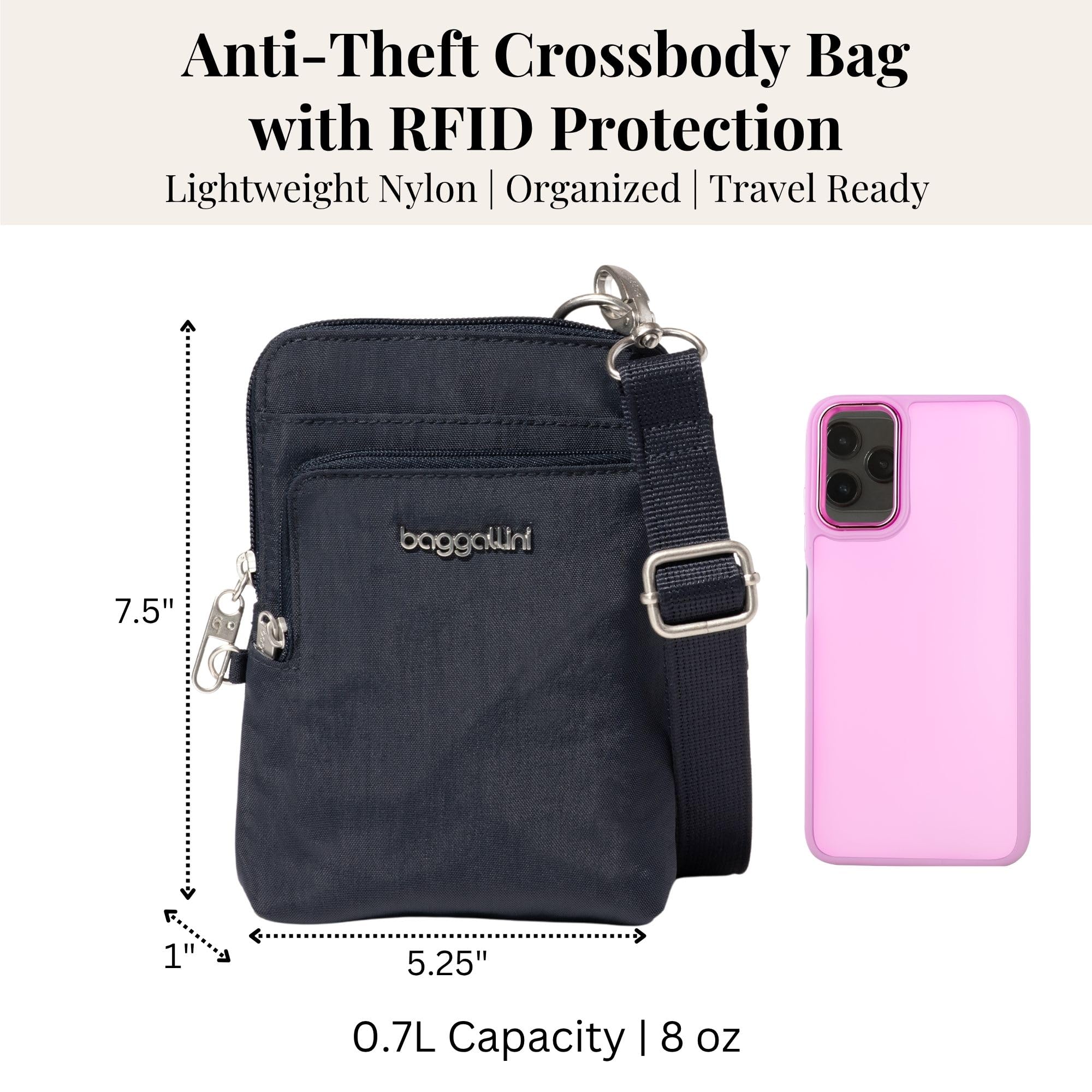Baggallini Securtex Anti-Theft Activity Torba crossbody, Francuski granat, One Size