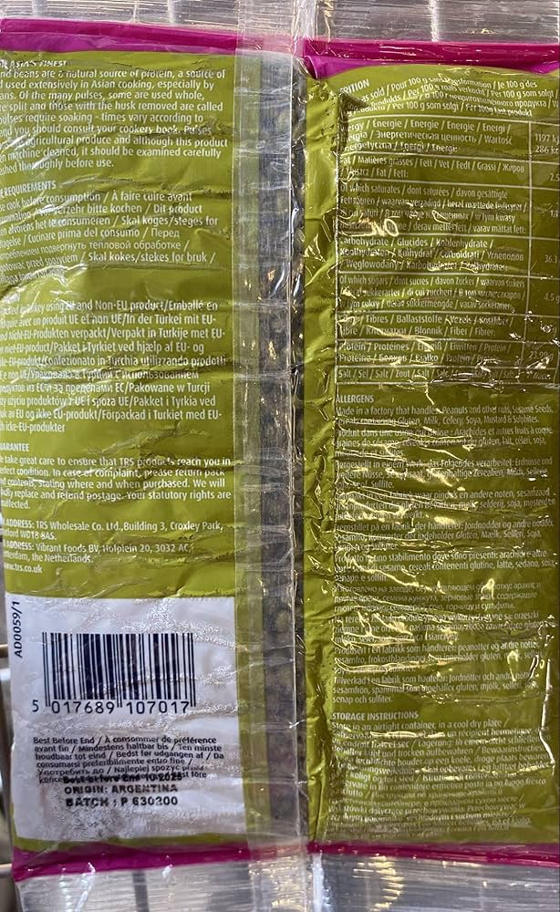 TRS Yellow Split Peas 500 G (Pack Of 10