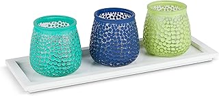 Gerson The Company Display Set of 3 Votive Cups on Wooden White