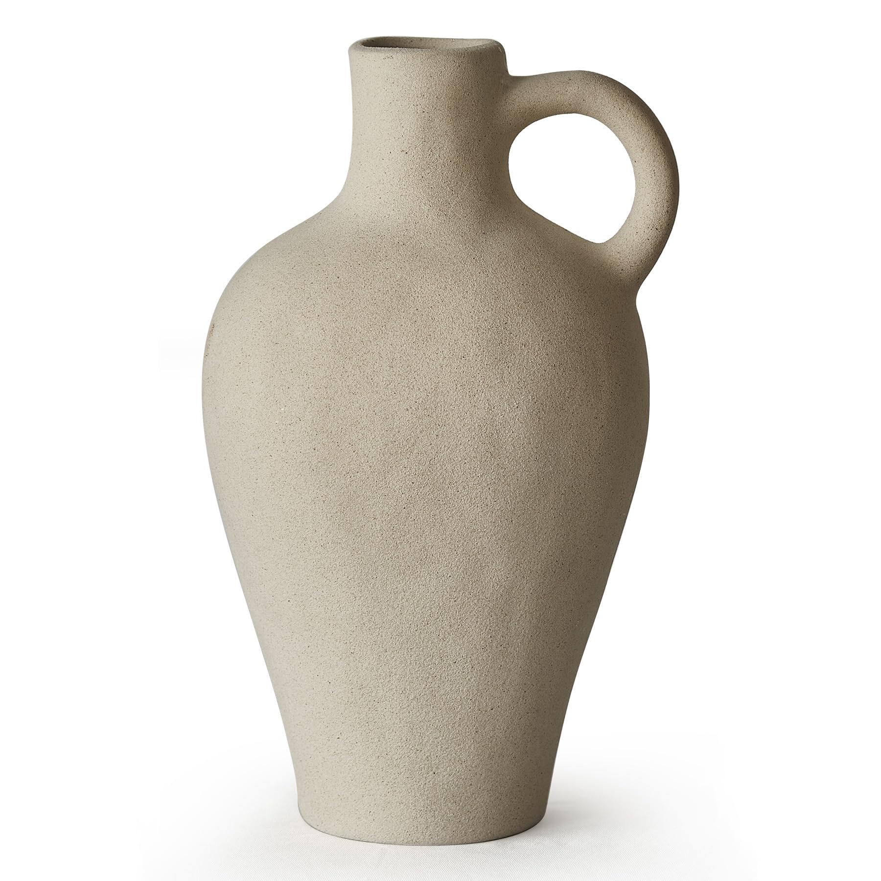 Jarrón de cerámica decoración blanca, jarrones rústicos de granja para decoración del hogar, jarrón moderno de flores blanco mate para estantería, mesa estética, decoración de mesa