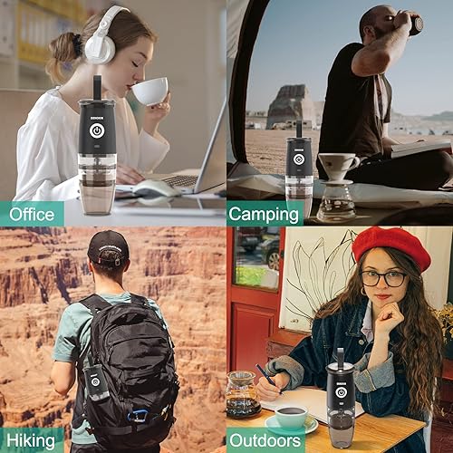 Miniatura 6 de Molinillo de café portátil, eléctricomanual 2 en 1, molinillo de café en grano de café, recargable por USB, mini molinillo de café eléctrico con 5