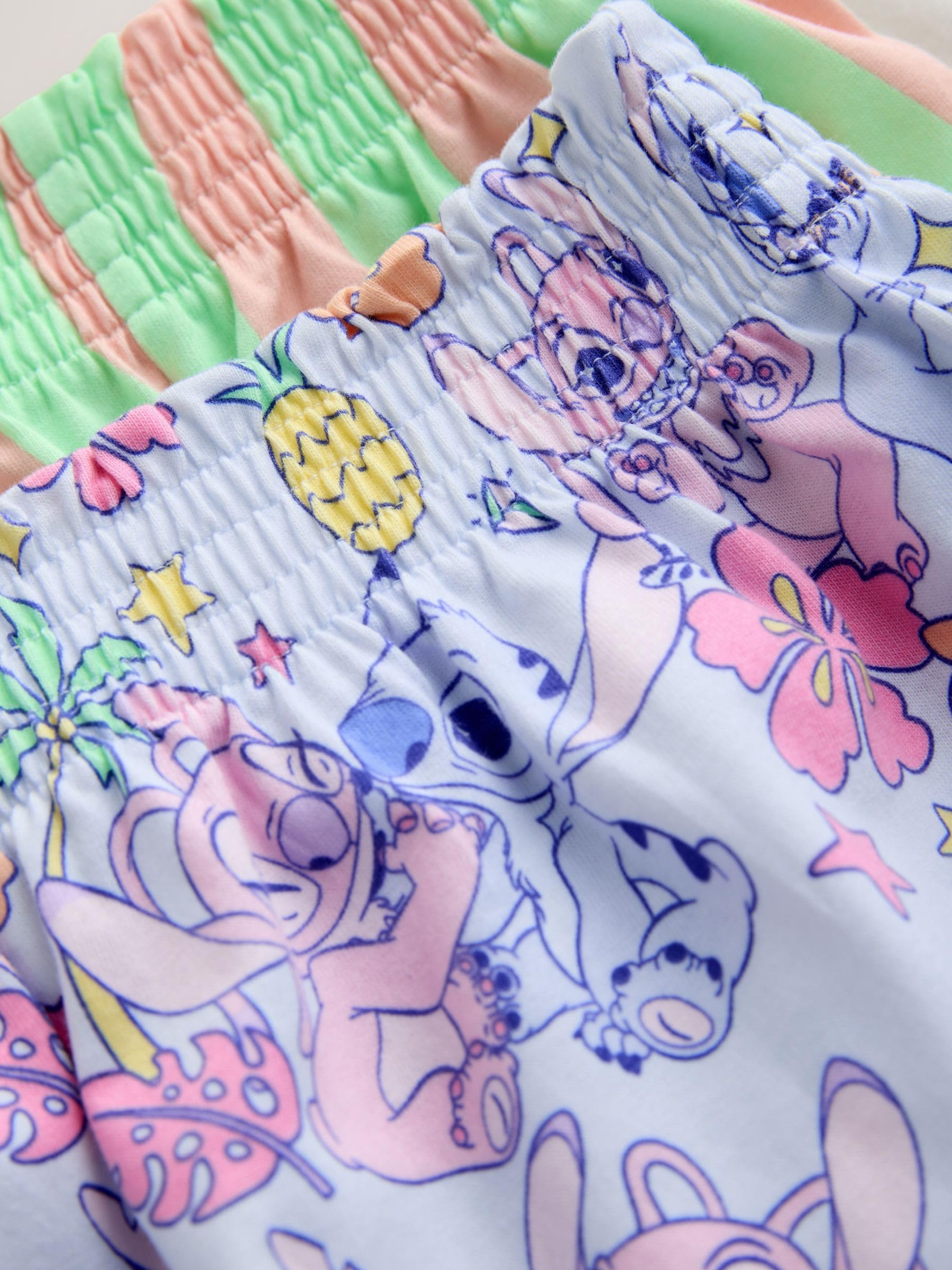 NEXT Ragazza Confezione da 2 Pigiami Corti con Lilo e Stitch | Bambino, Standard, Mid Rise, Pull On, 100% cotone