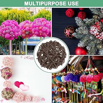 10 Pieces Wicker Rattan Balls Decorative Orbs Vase Fillers For Craft
