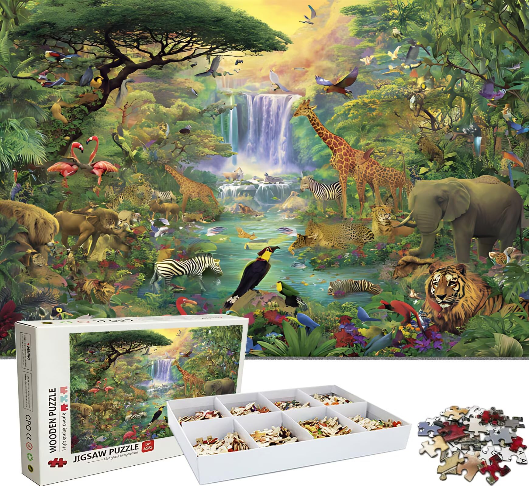 Puzzle 4000 Teile, Holzpuzzle Erwachsene Tier Landschaft-3 Impossible Klassische Jigsaw Puzzles 141.5 x 87.5 cm, Familien Spiel, Puzzle Stressabbau Denkspiel, Home Dekor w0-151