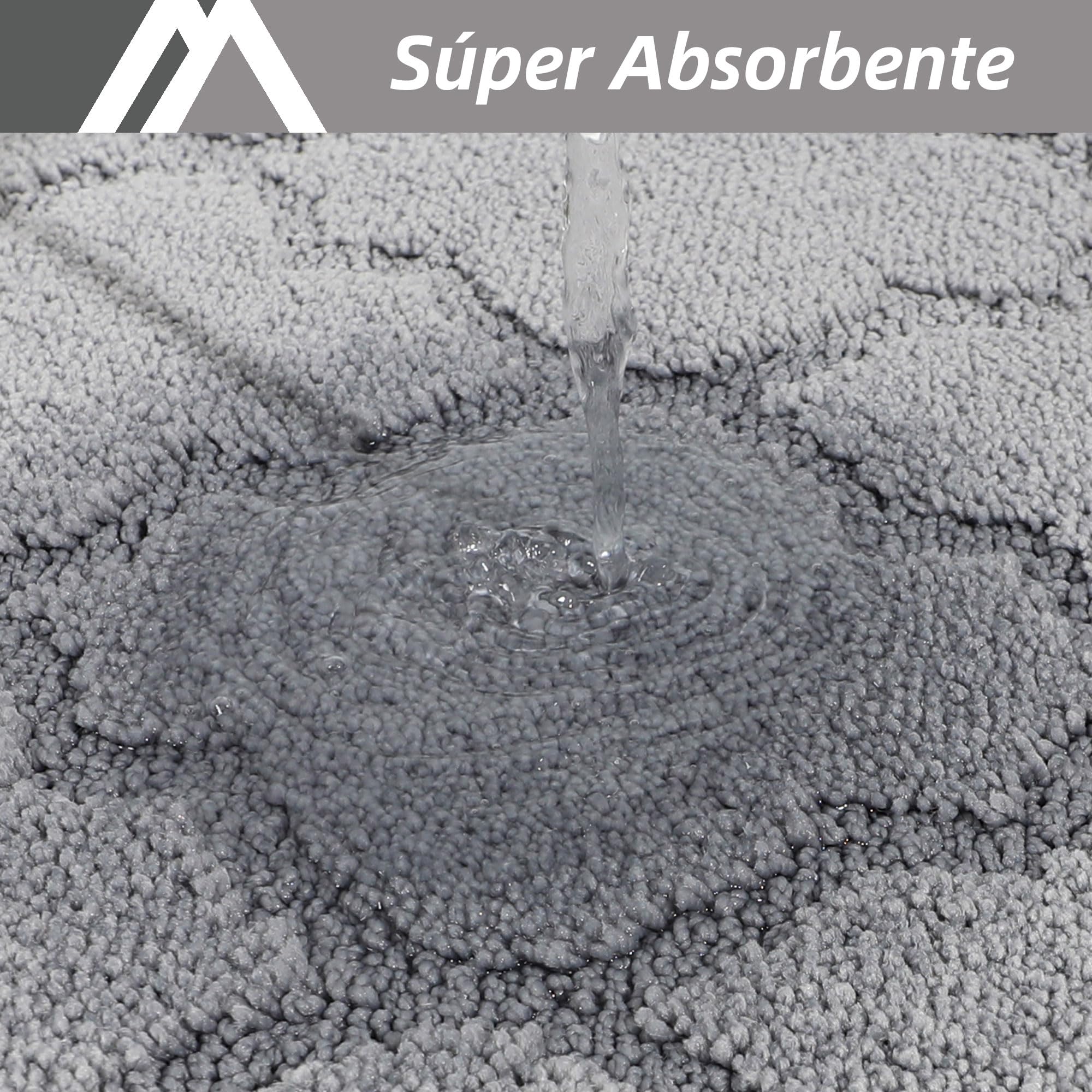 COSY HOMEER Alfombra de Cocina Antideslizante Lavable, Set de 2 Unidades (51 x 76 cm + 51 x 122 cm), Alfombra para Pasillo y Cocina, Ideal para Sala de Estar, Gris