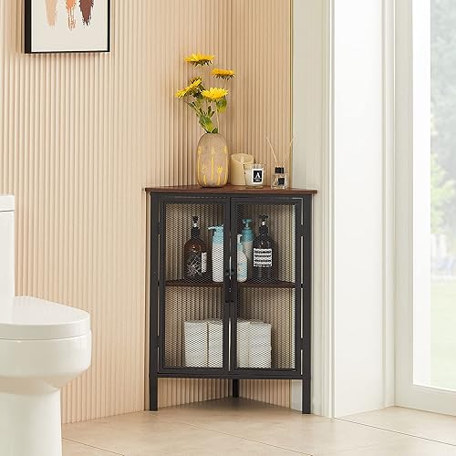 Miniatura 3 de VECELO Estante de esquina con puerta