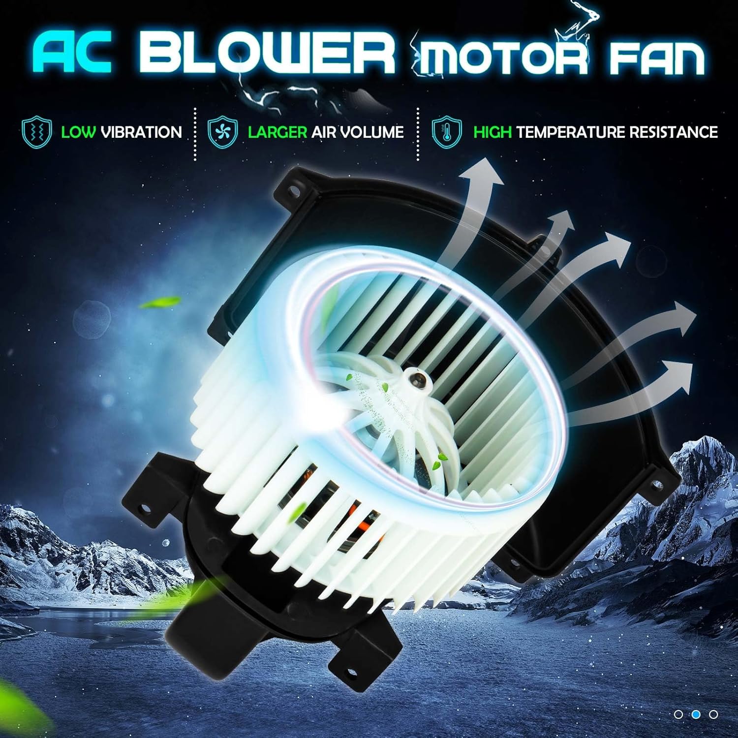AC Heater Blower Motor Fan with Cage Fits Audi Q7 2007-2015, for Touareg 2004 2005 2006 2007 2008 2009 2010, Replaces for 7L0 820 021 Q, 700262, 4L1-820-021-B, 76994