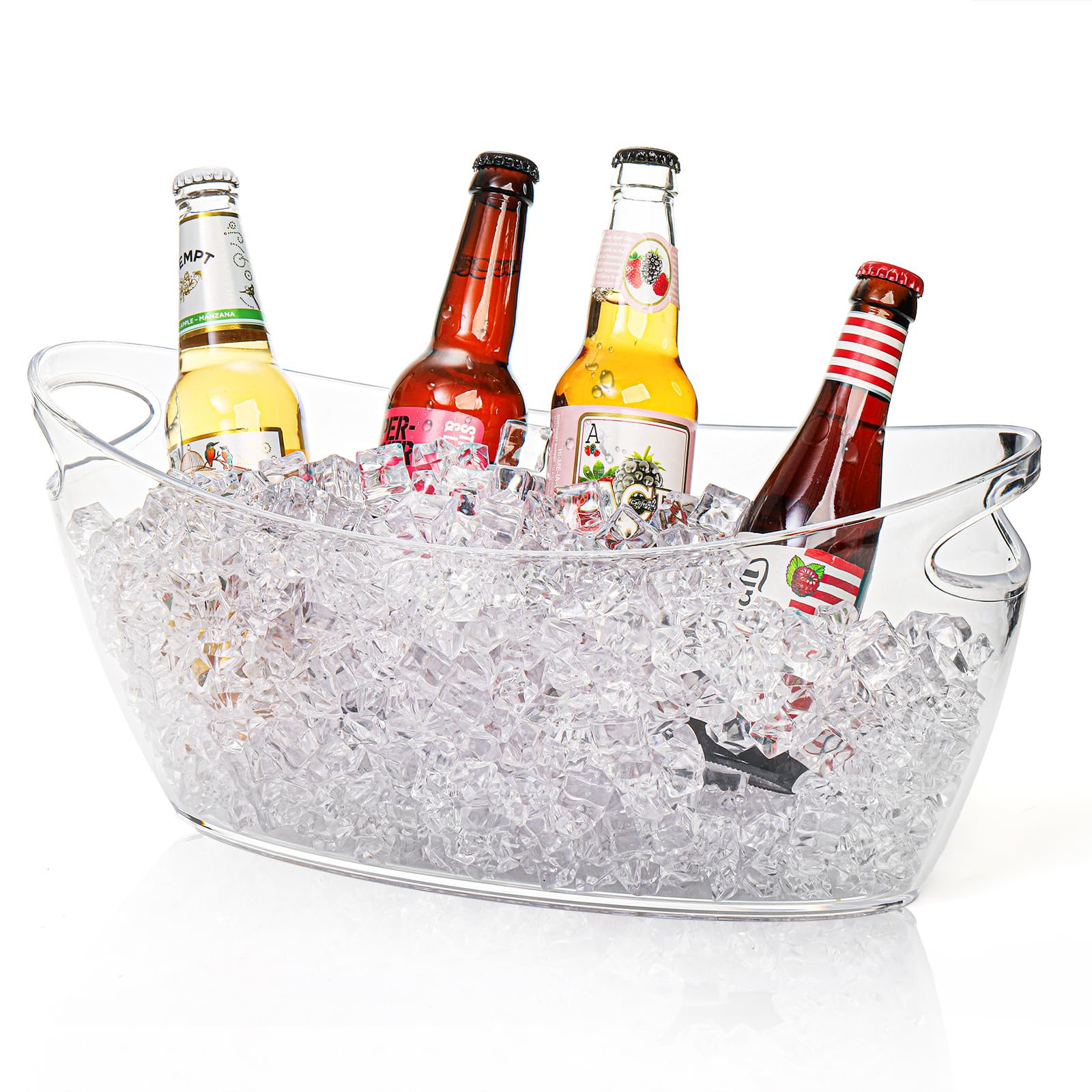 WRINGKIT Secchiello per ghiaccio per feste, secchio per champagne in acrilico trasparente con manico, 6 litri, secchiello per bevande per vino, birra, bevande, per bar mimosa, bottiglie di birra