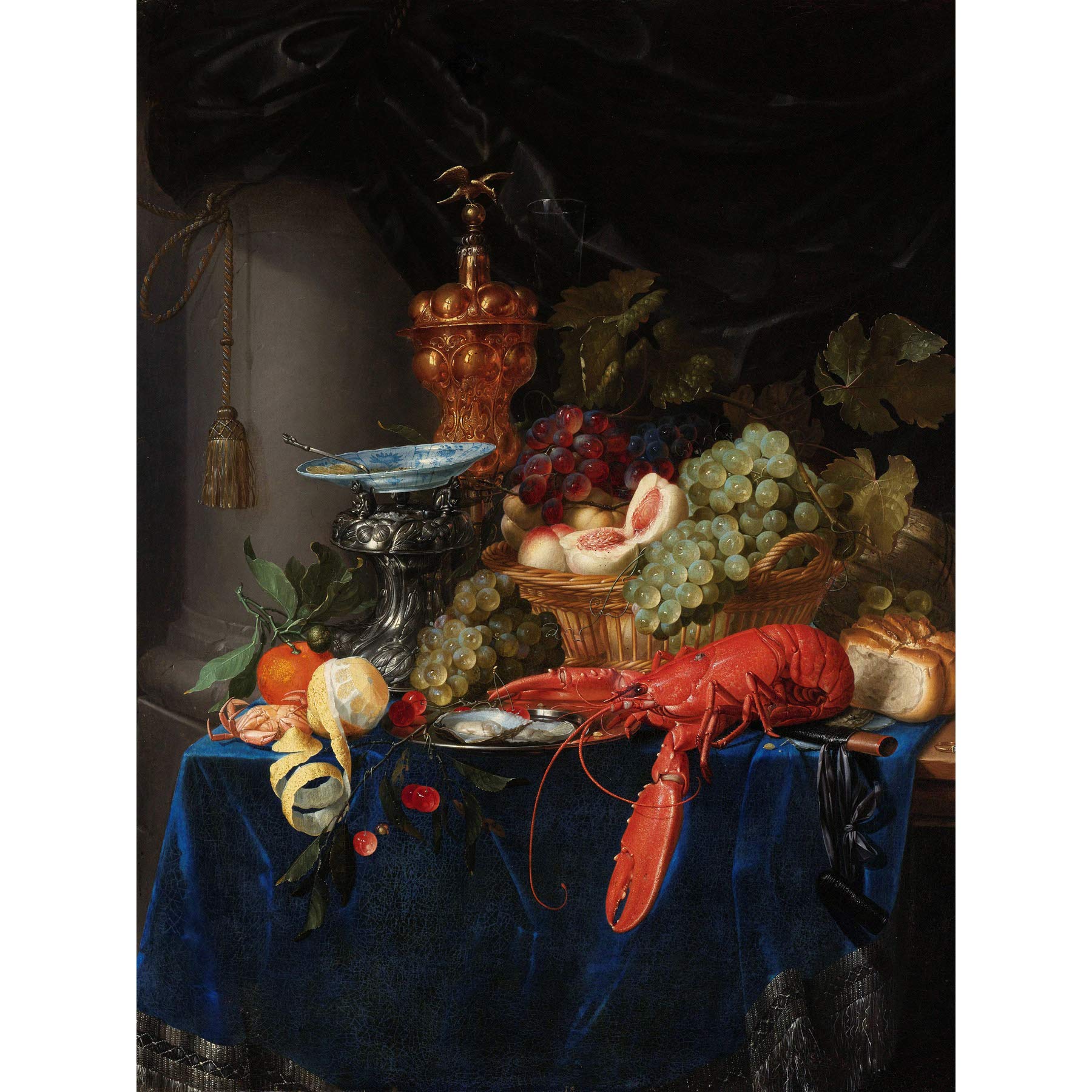 Artery8 Pieter De Ring Still Life Golden Goblet Painting Premium Wall Art Canvas Print 18X24 Inch