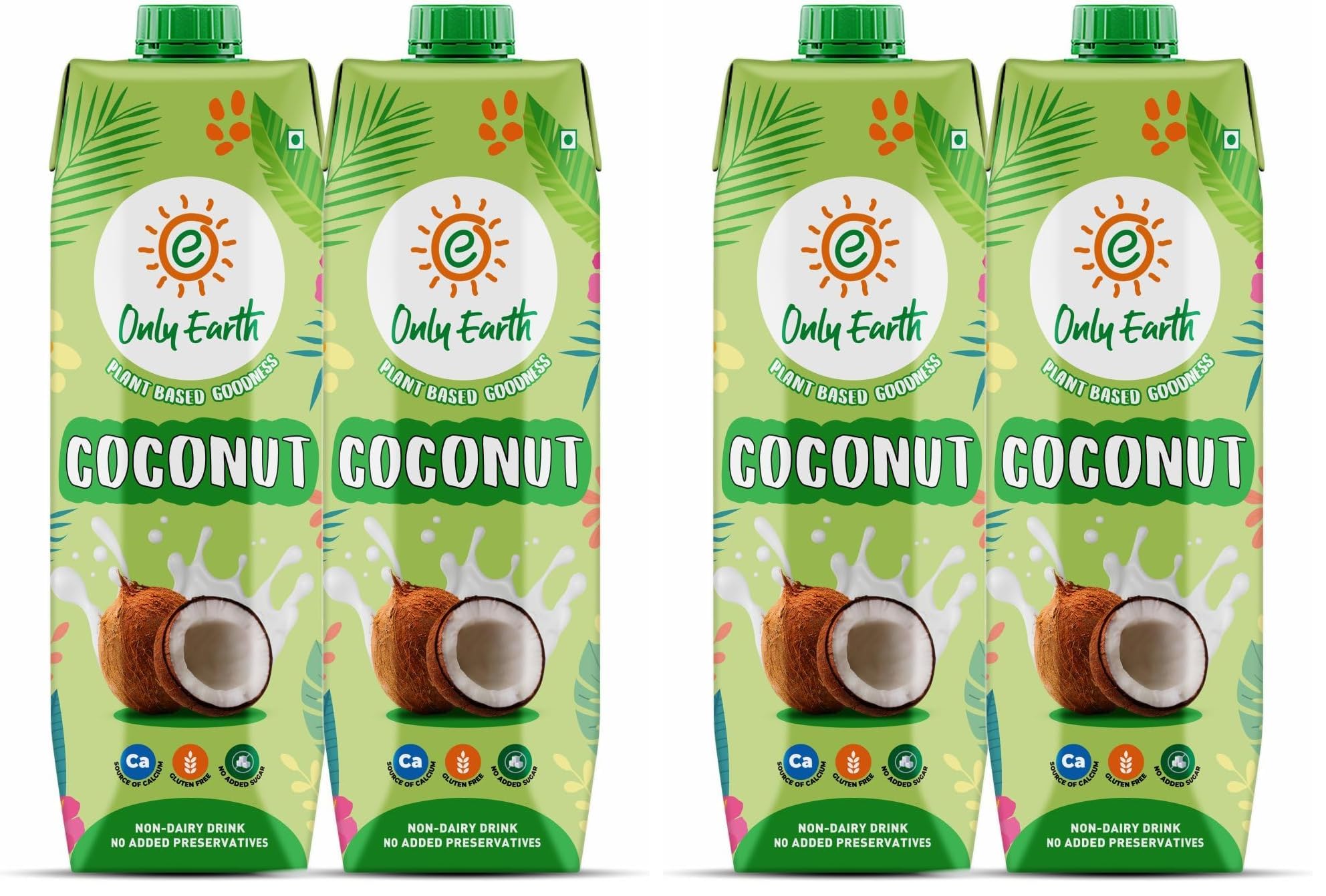 Only Earth Coconut Drink | Best for Coffee, Tea, Cereals, Shakes or As Is | 40% Coconut Water + 59% Coconut Milk | Dairy Free | Unsweetened | Plant-Based | Source of Calcium | Preservatives Free | No Added Sugar | No Trans-Fat |Thai Coconuts (Pack 2)-image-4