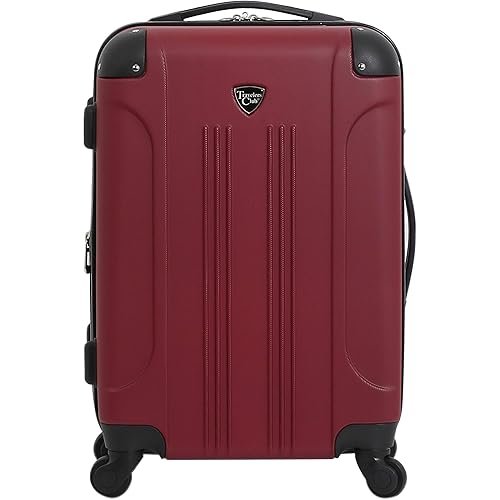Travelers Club Chicago Hardside Expandable Spinner Luggages, Rhubarb, 20" Carry-On