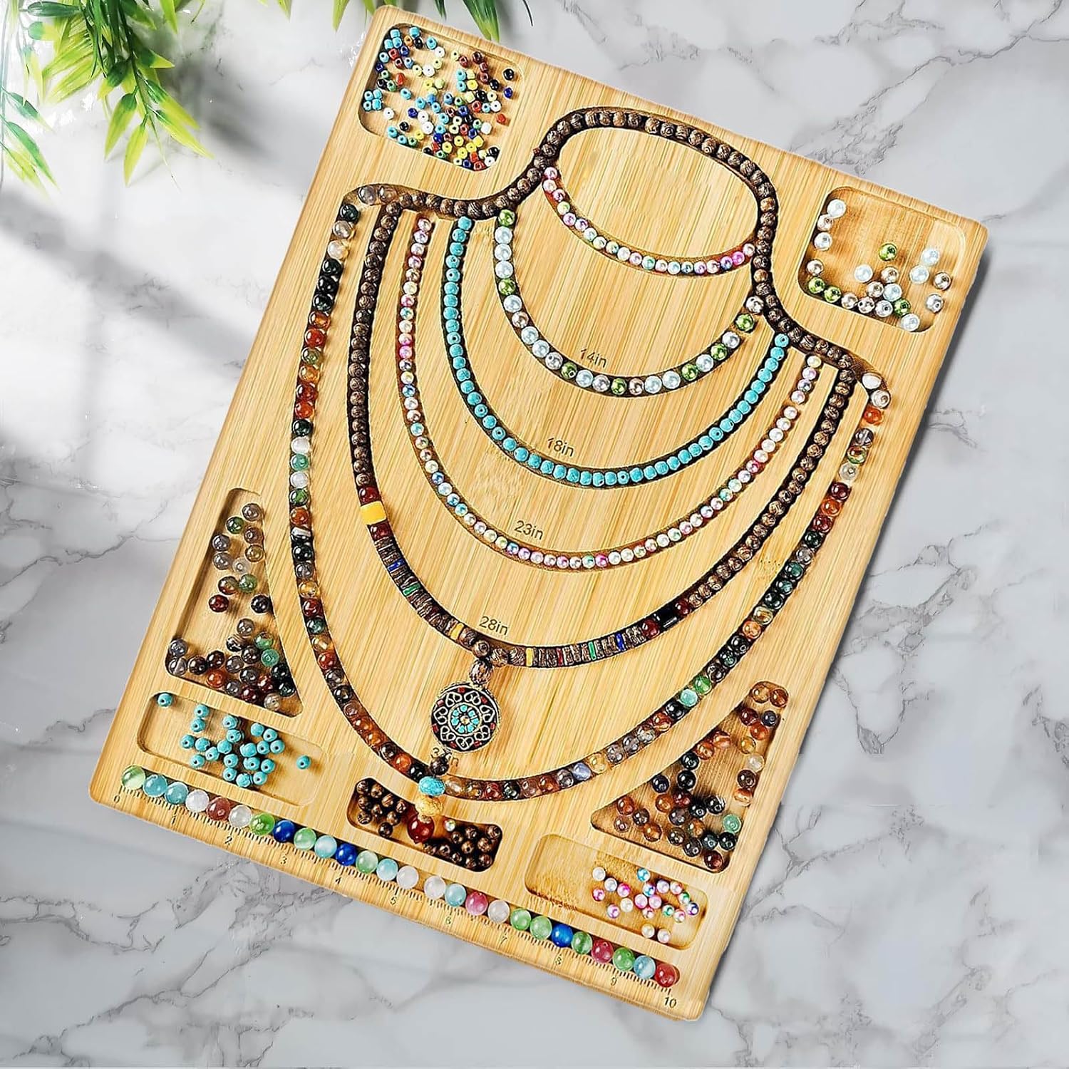 Wooden Beading Design Board Beading Design Tray Bracelets Necklaces Making Mats Trays Jewelry Crafting Tool Wooden Bead Board Jewelry Making Tray Tool