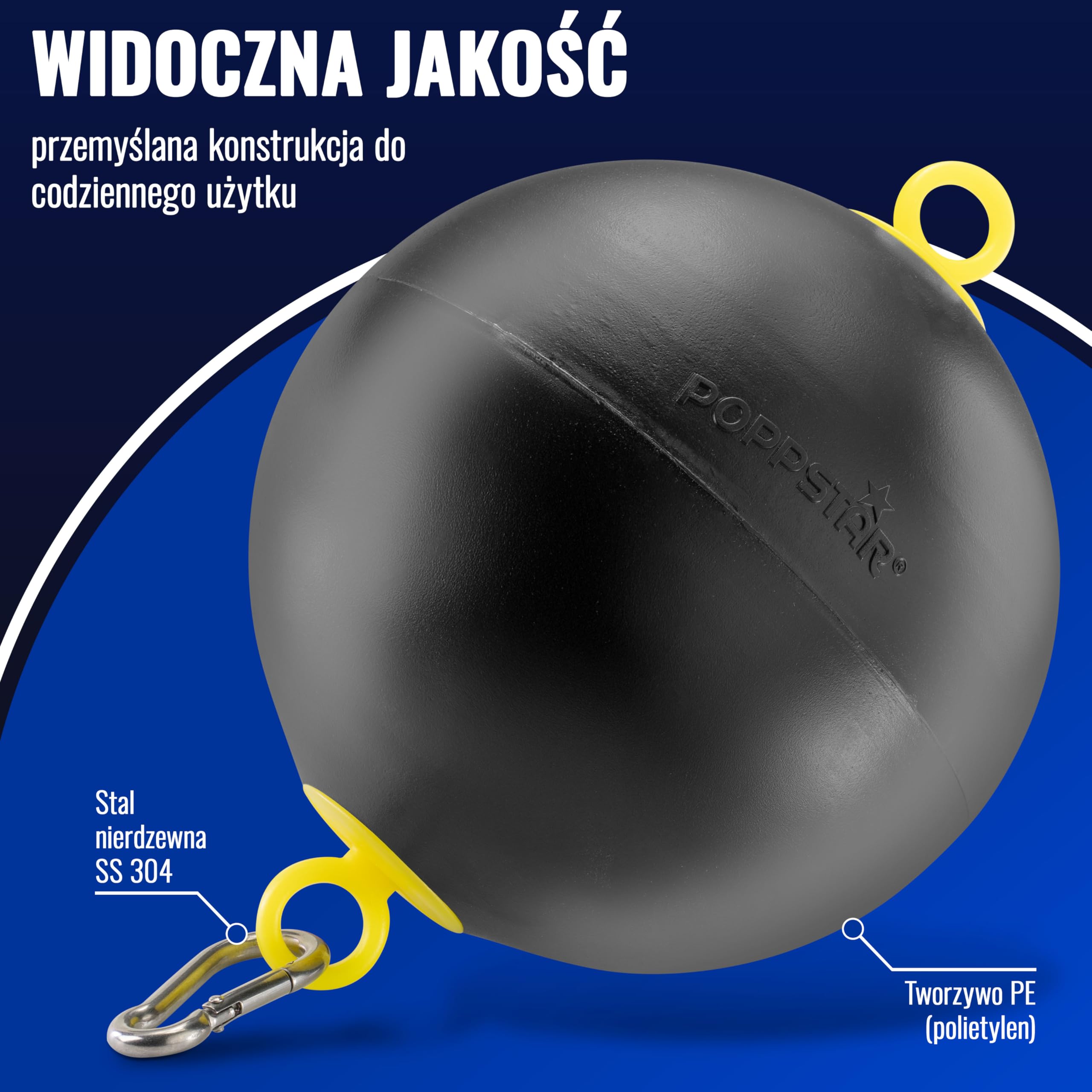 Poppstar zestaw do odsysania: pływak 6" z karabinkiem 5x50mm