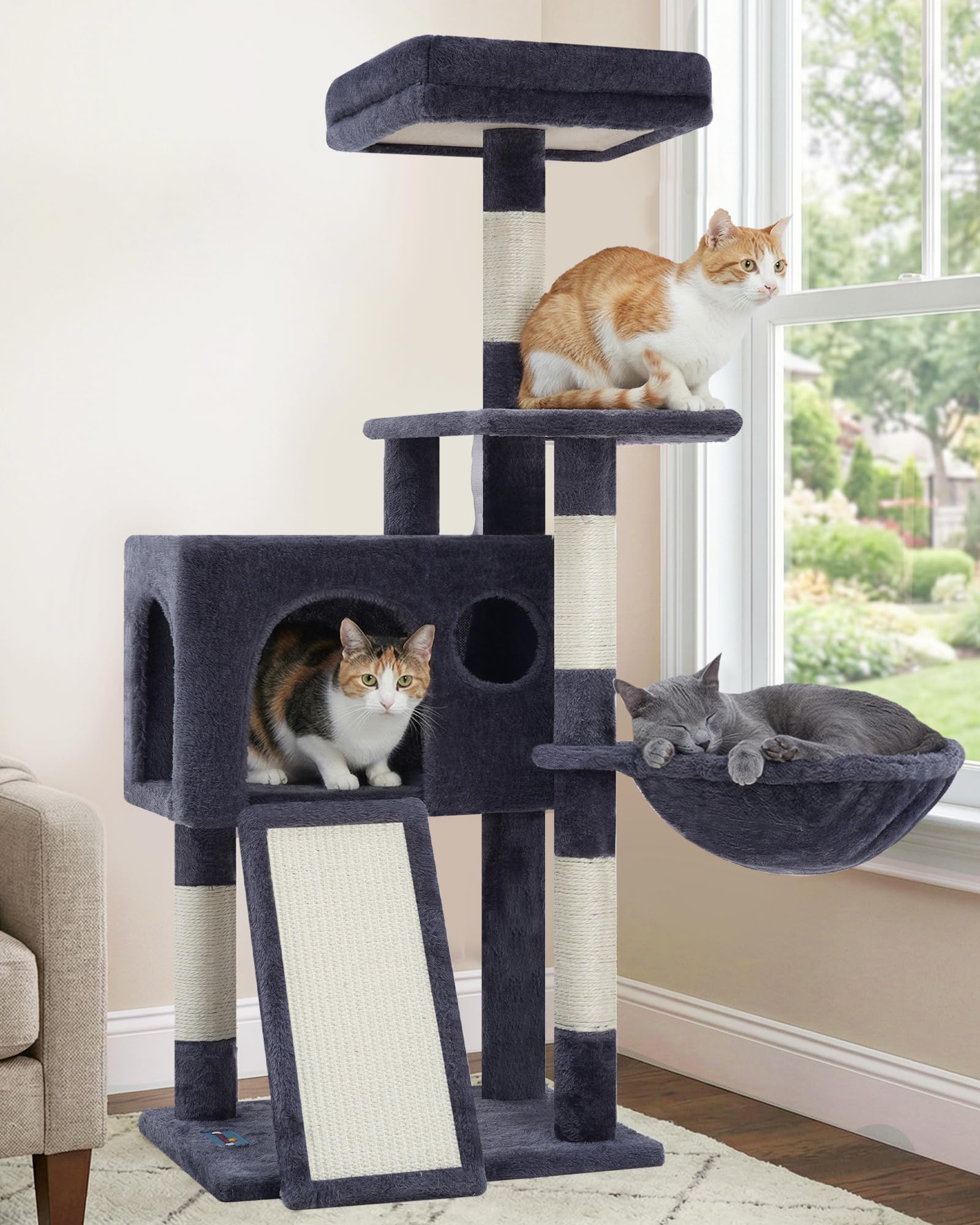Tour de jeux pour chats de salon - Créez un coin sieste et escalade de 107 cm