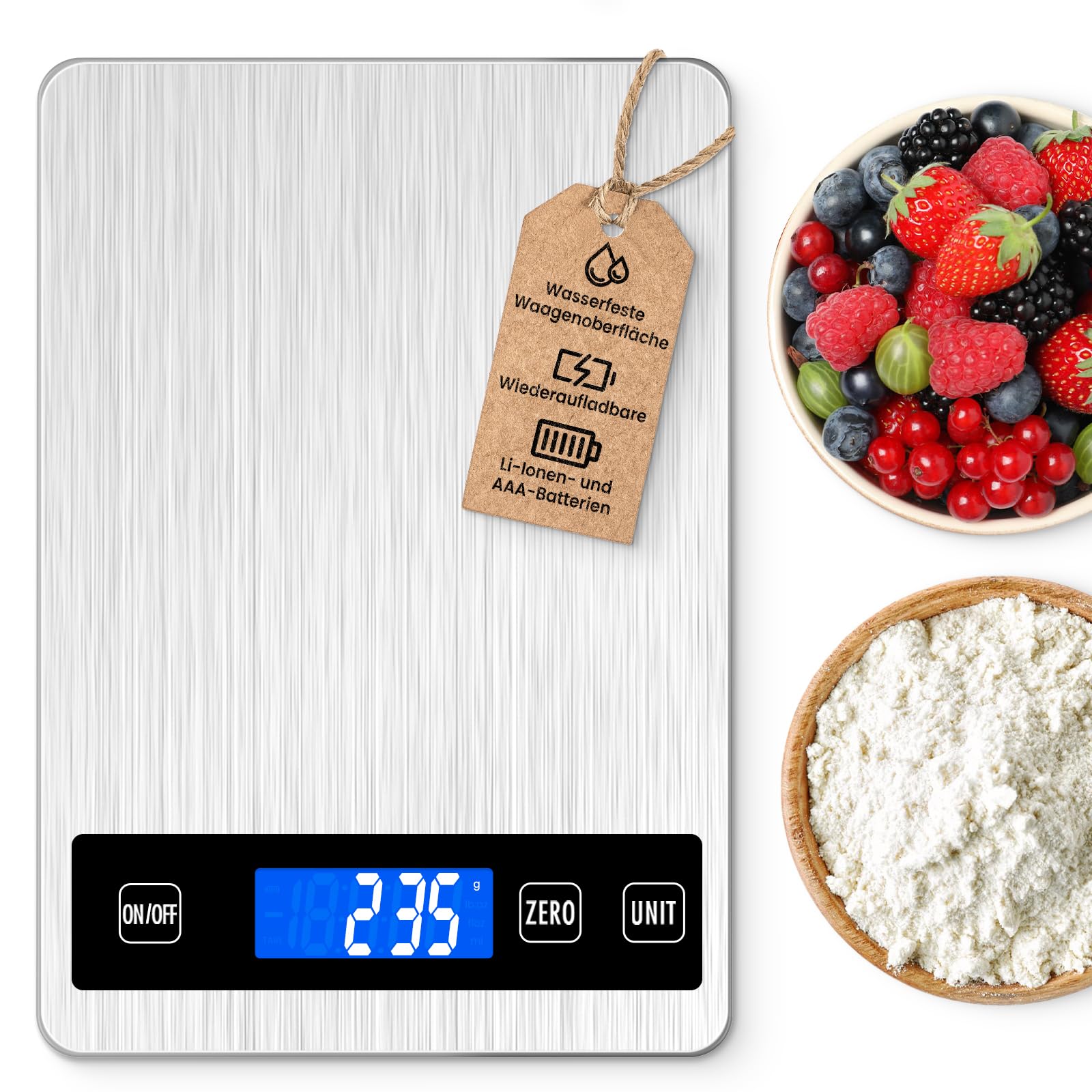 Digitale Küchenwaage Mit 2 Wägebereichen - 15kg & 500g Für Präzises Kochen Und Backen