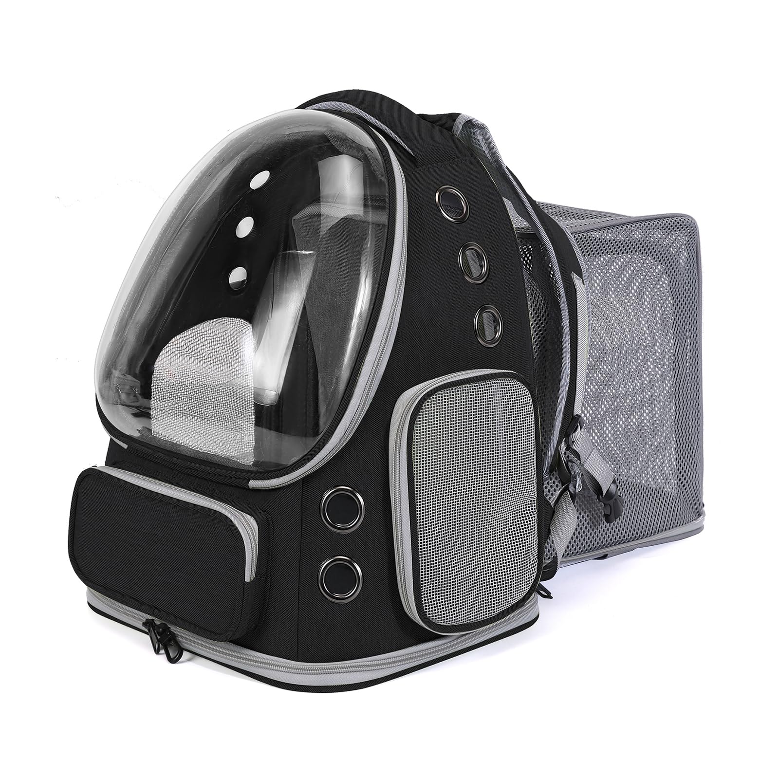 GixDix Cat Backpack Carrier for Large Cats, Expandable Cat Bubble Backpack, Dog Carriers for Small Medium Dogs, Airline Approved Pet Carrier for Travel Hiking Outdoor(Black)